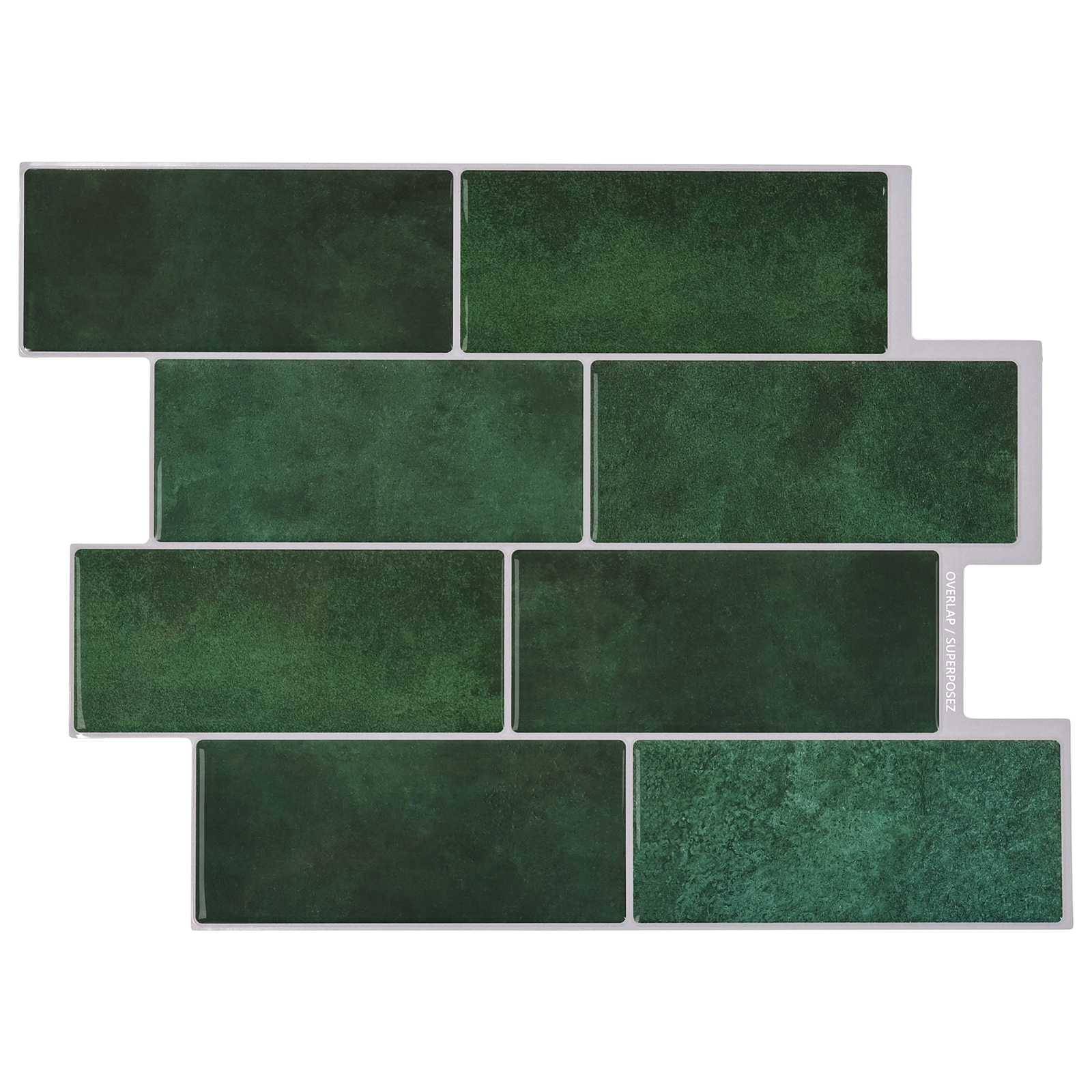 vidaXL U-Bahn-Fliese 20 pcs Dunkelgrün 29 x 21 cm Polyurethan und PET