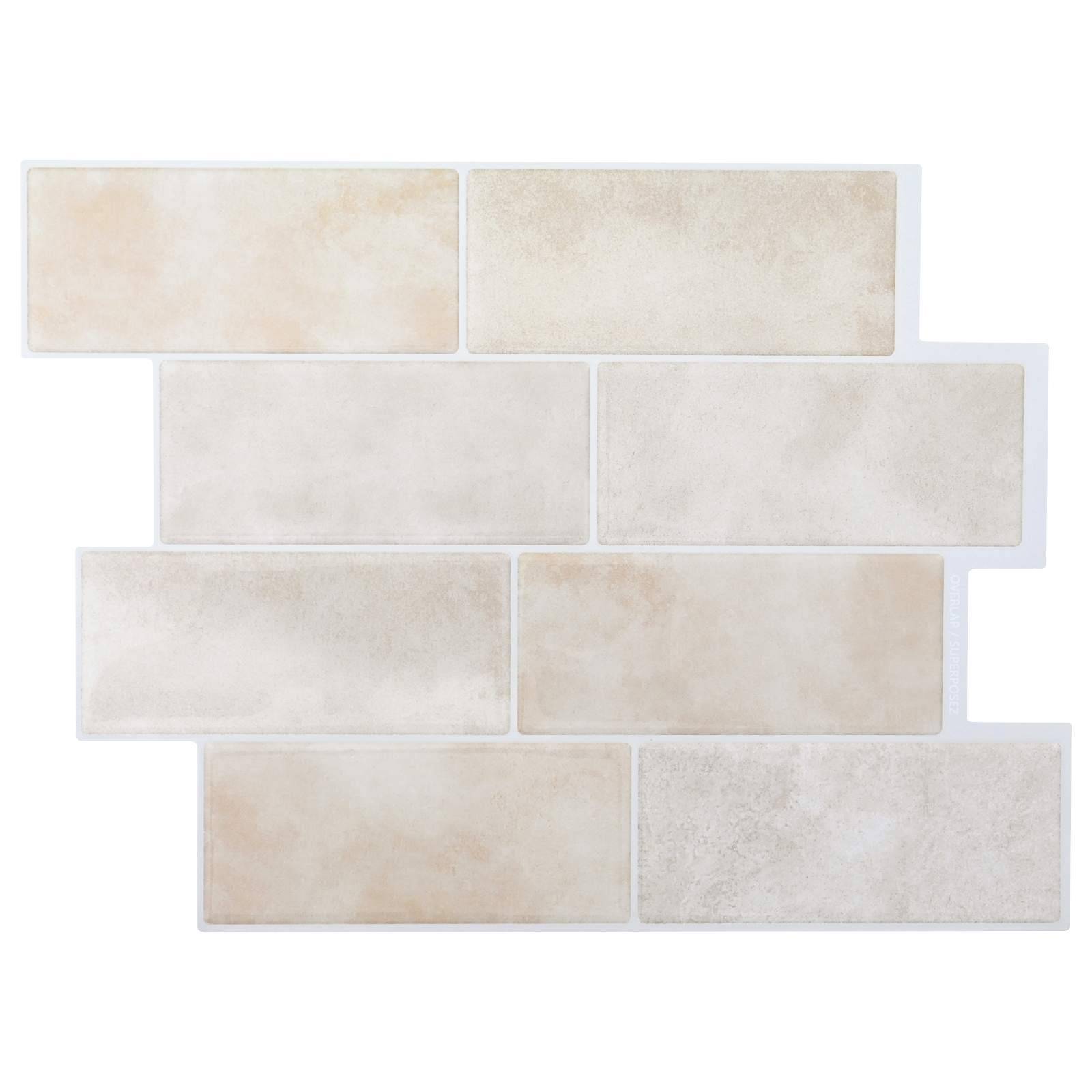 vidaXL U-Bahn-Fliese 10 pcs Beige Marmor 29 x 21 cm