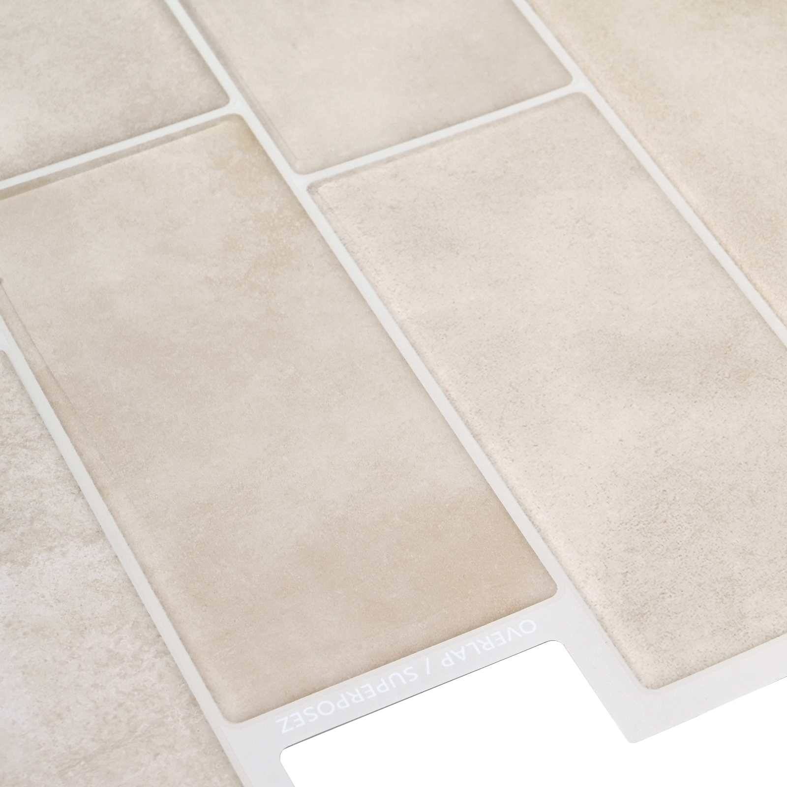 vidaXL U-Bahn-Fliese 10 pcs Beige Marmor 29 x 21 cm