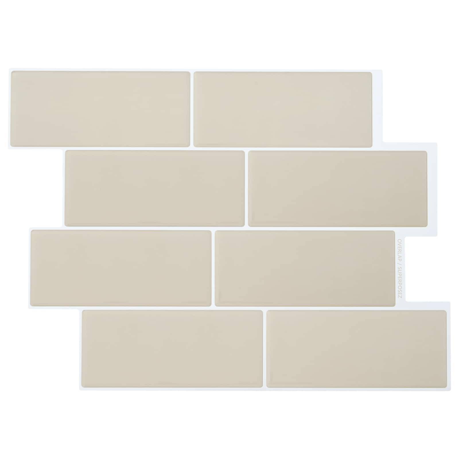 vidaXL U-Bahn-Fliese 10 pcs Beige 29 x 21 cm Polyurethan und PET