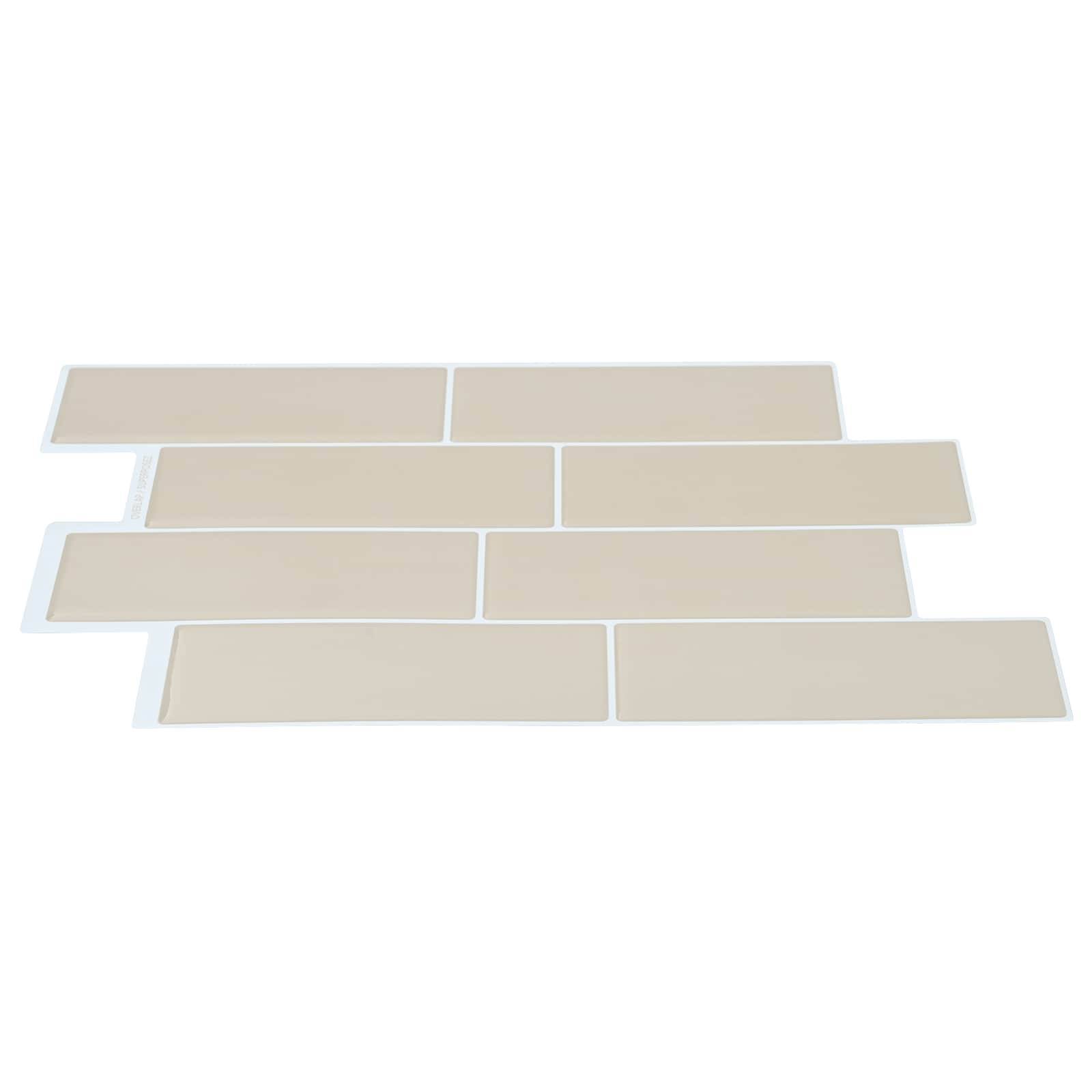vidaXL U-Bahn-Fliese 10 pcs Beige 29 x 21 cm Polyurethan und PET
