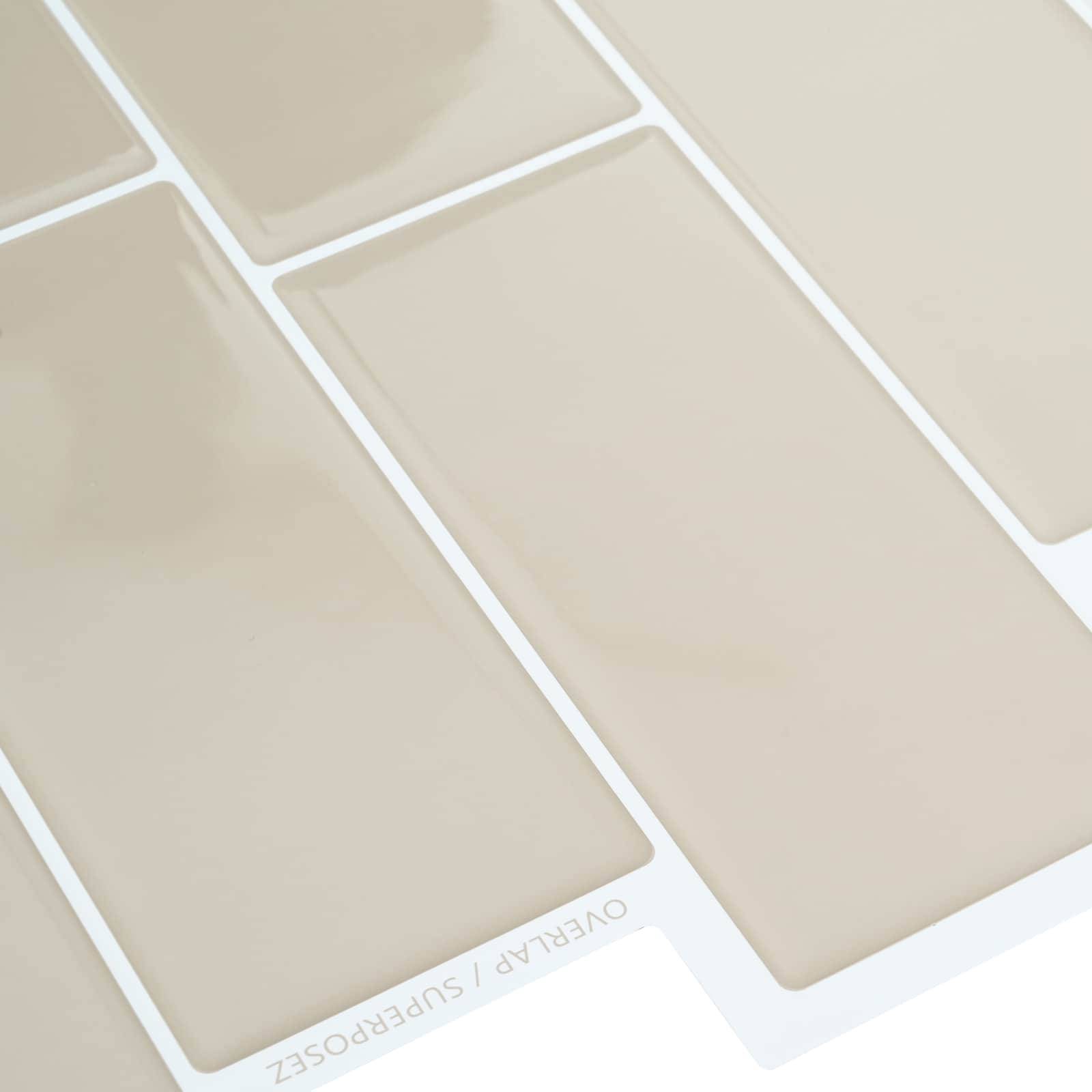 vidaXL U-Bahn-Fliese 10 pcs Beige 29 x 21 cm Polyurethan und PET