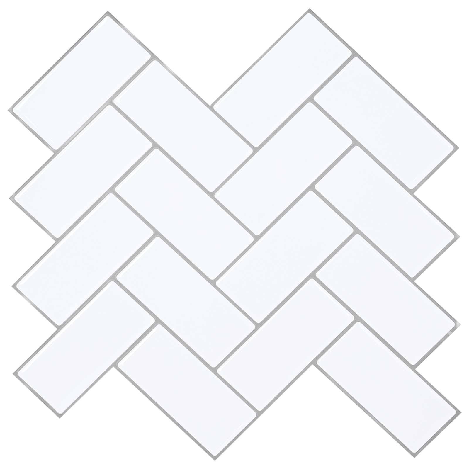 vidaXL Fischgrätenfliese 10 pcs Weiß Grau 30 x 30 cm