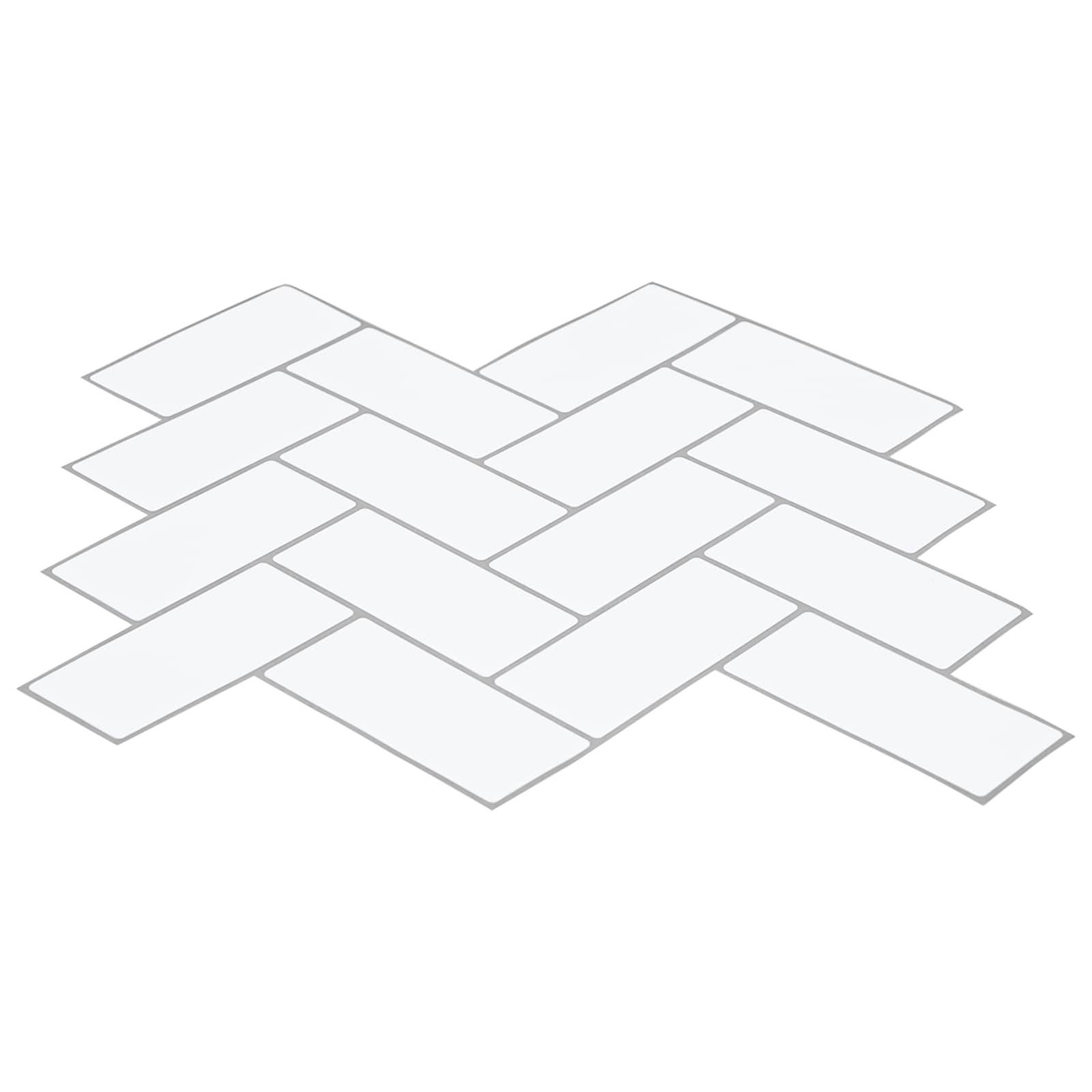 vidaXL Fischgrätenfliese 10 pcs Weiß Grau 30 x 30 cm