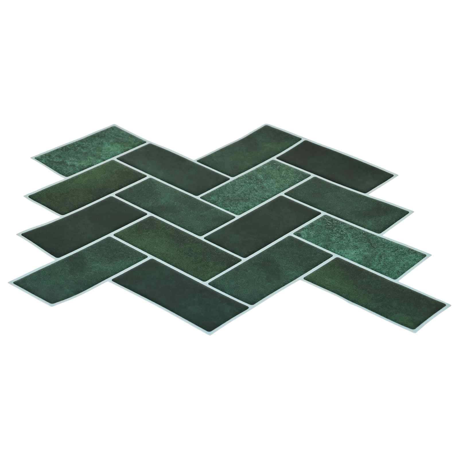 vidaXL Fischgrätenfliese 10 pcs Dunkelgrün 30 x 30 cm