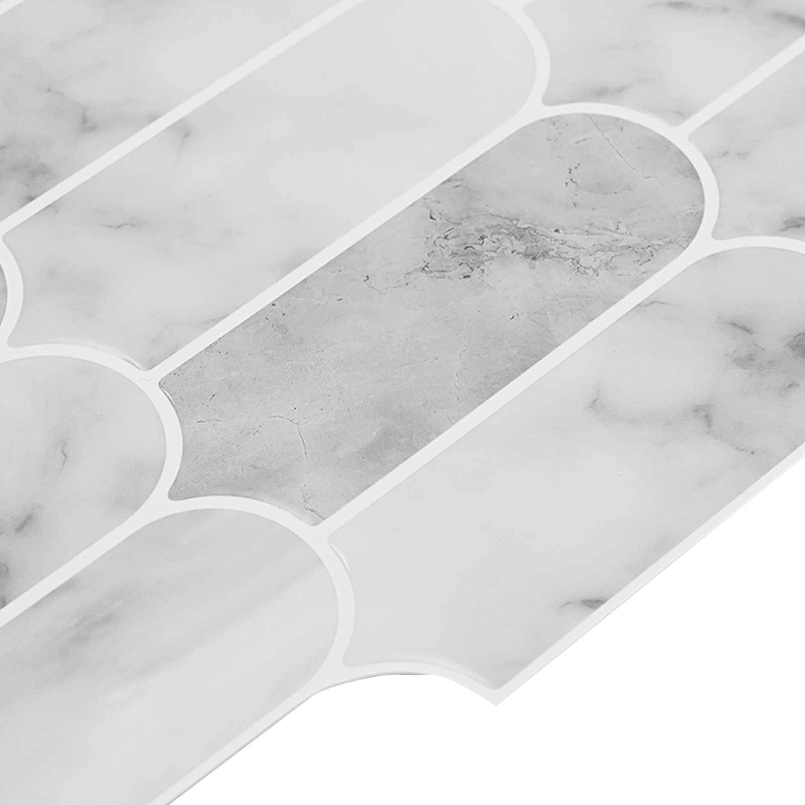 vidaXL Federfliese 10 pcs Grau Marmor 30 x 30 cm Polyurethan und PET