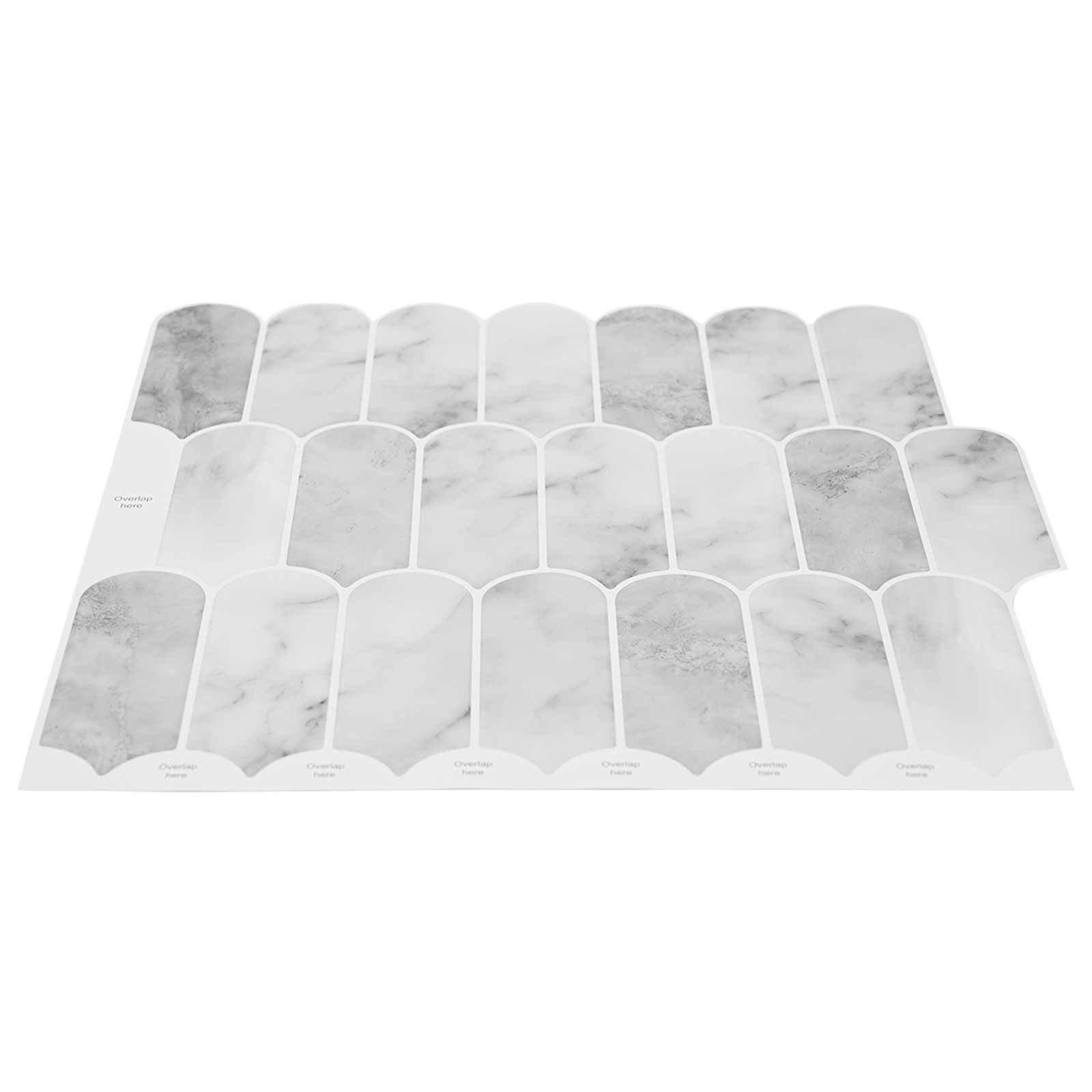 vidaXL Federfliese 10 pcs Grau Marmor 30 x 30 cm Polyurethan und PET