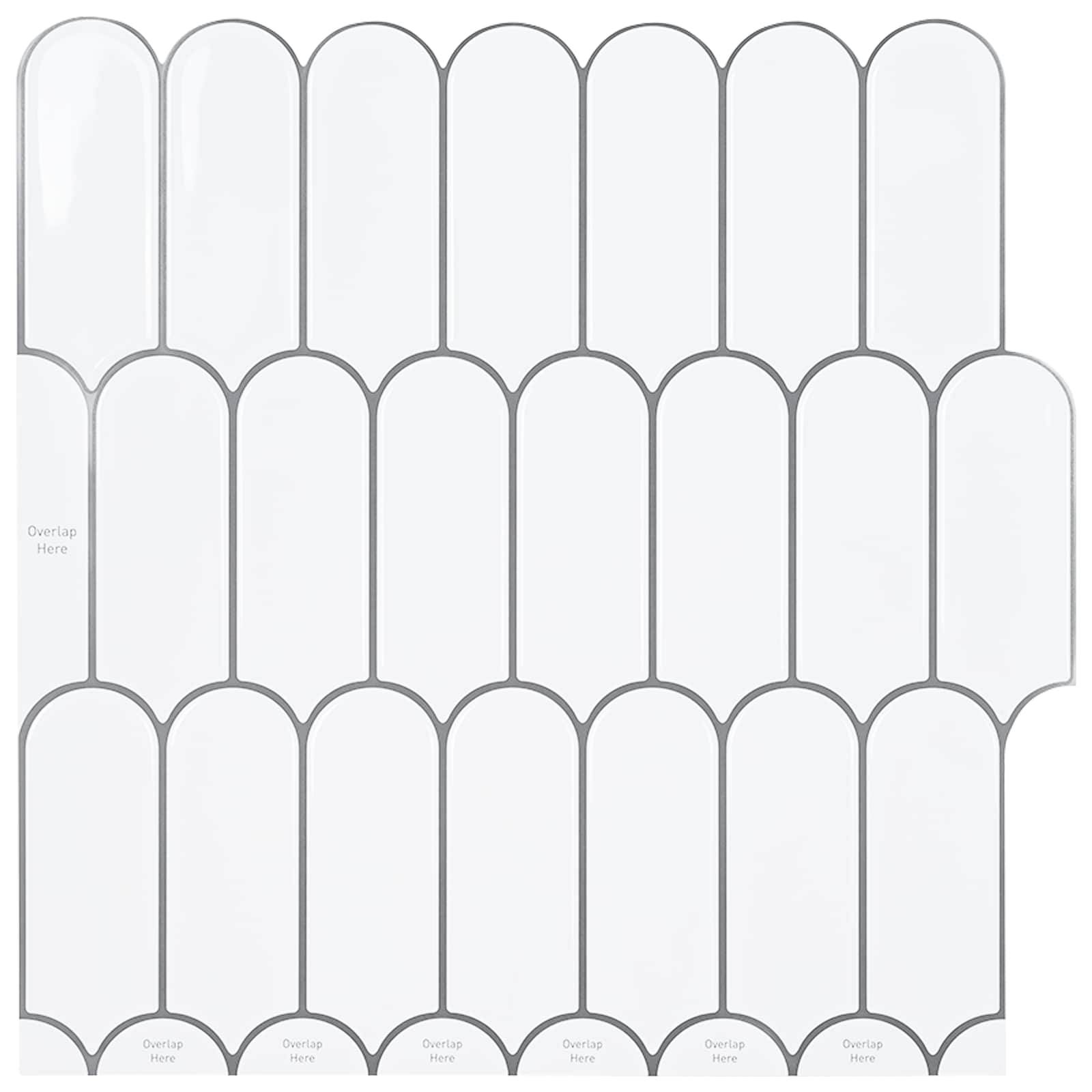 vidaXL Federfliese 10 pcs Weiß Grau 30 x 30 cm Polyurethan und PET