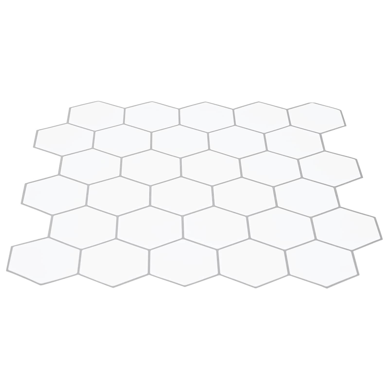 vidaXL Sechseckige Fliese 10 pcs Weiß Grau 30 x 30 cm