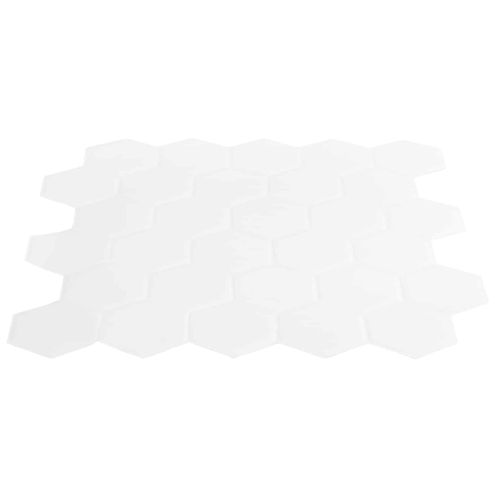 vidaXL Sechseckige Fliese 10 pcs Weiß 30 x 30 cm Polyurethan und PET