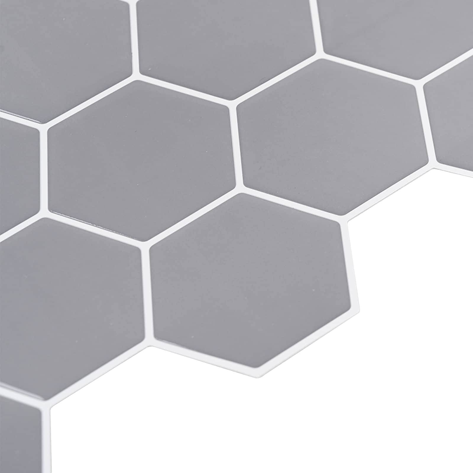 vidaXL Sechseckige Fliese 10 pcs Grau 30 x 30 cm Polyurethan und PET