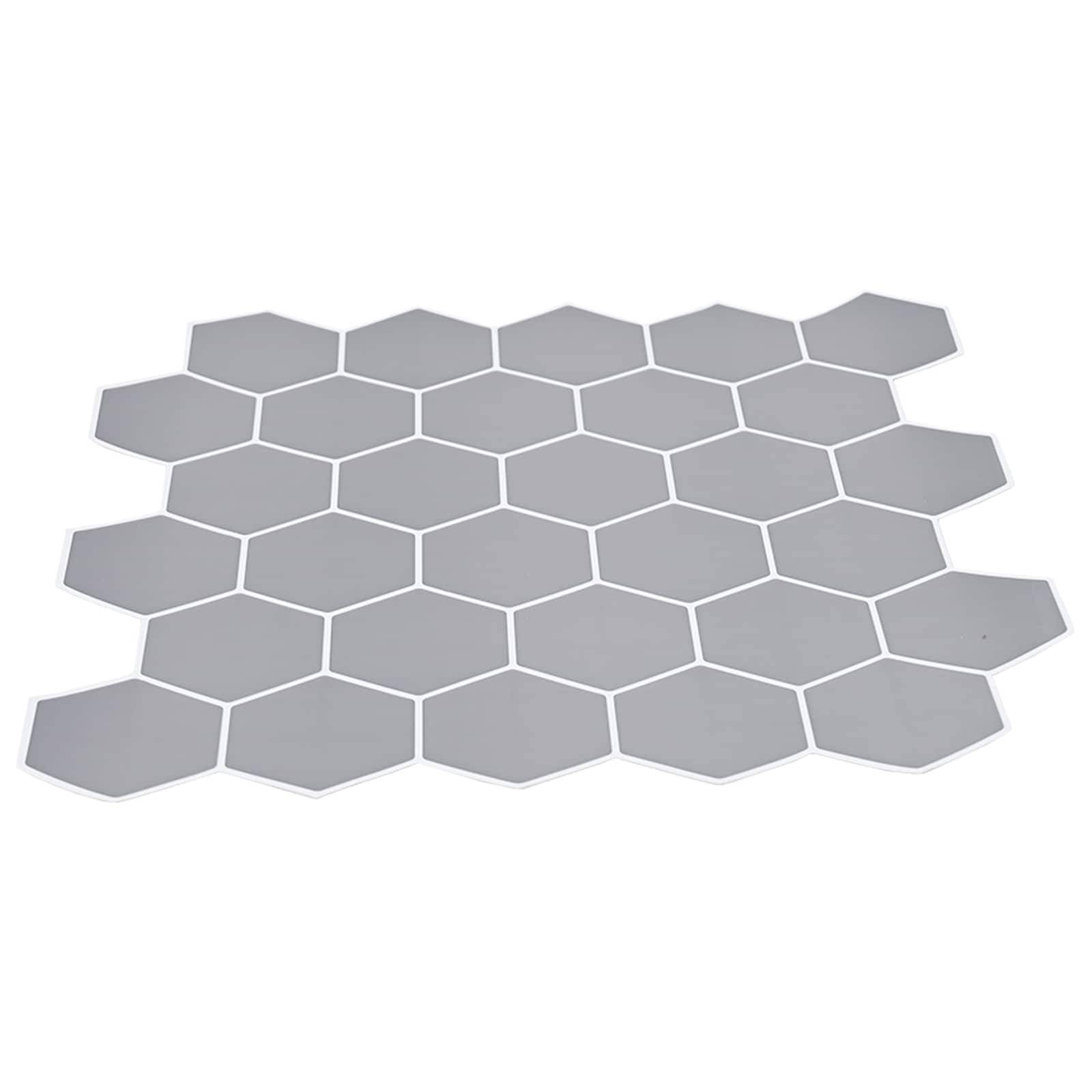 vidaXL Sechseckige Fliese 10 pcs Grau 30 x 30 cm Polyurethan und PET