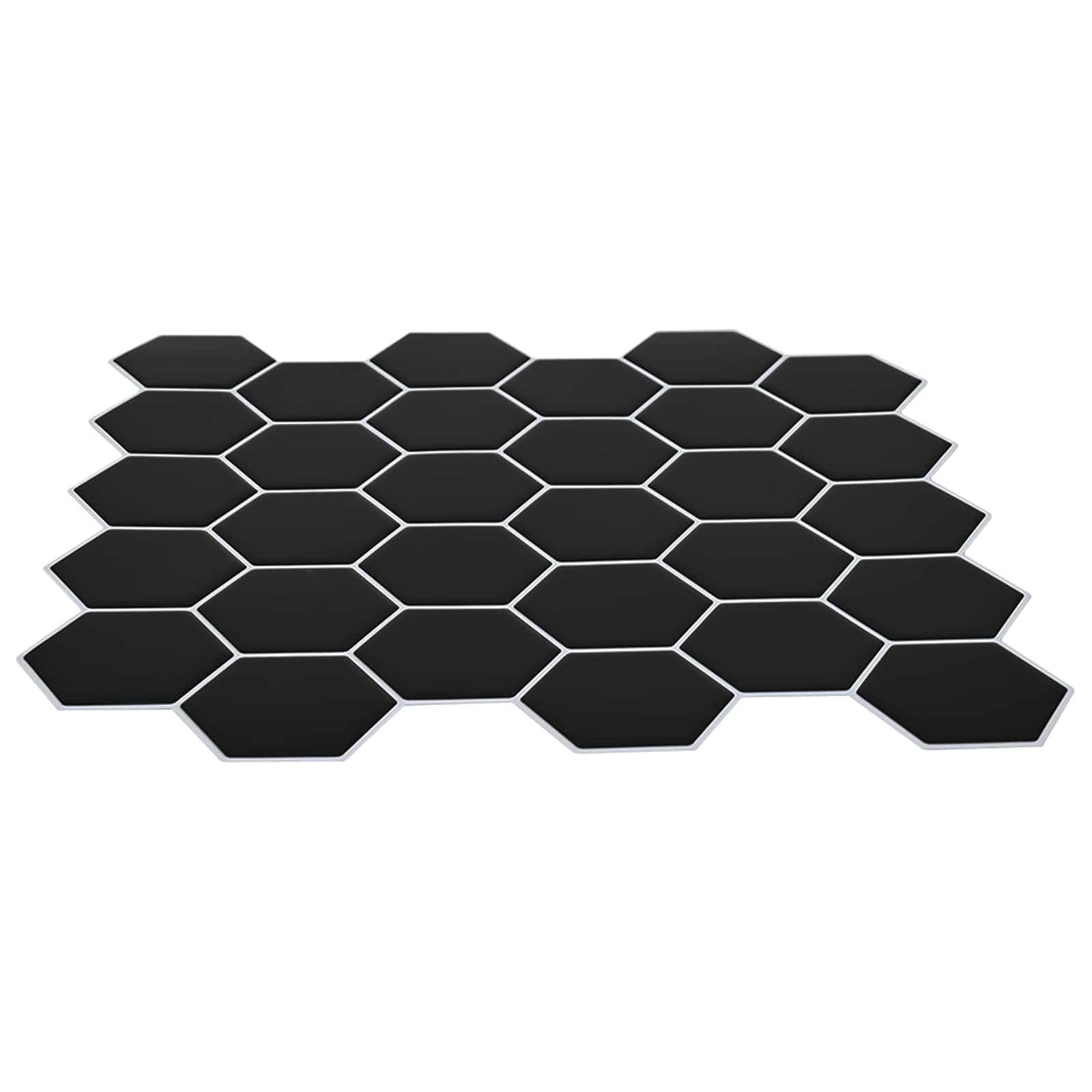 vidaXL Sechseckige Fliese 10 pcs Schwarz 30 x 30 cm