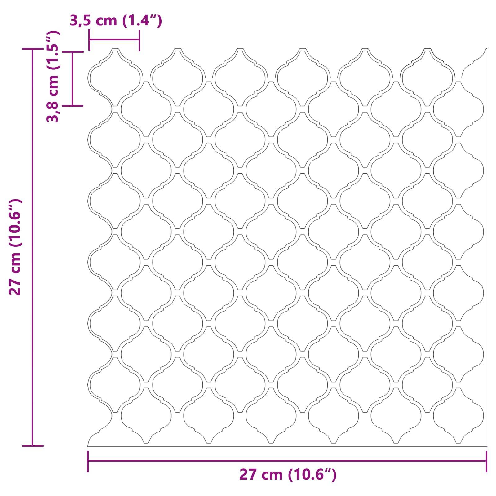 vidaXL Lanturn Fliese 10 pcs Weiß 27 x 27 cm Polyurethan und PET