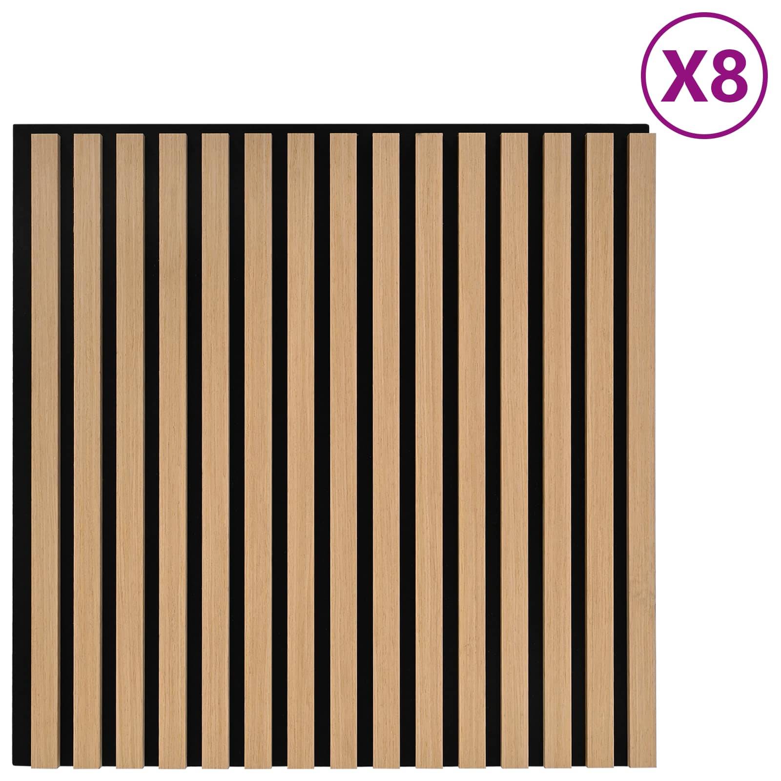 vidaXL Wandpaneele 8 pcs Natur 60,5 x 60 cm