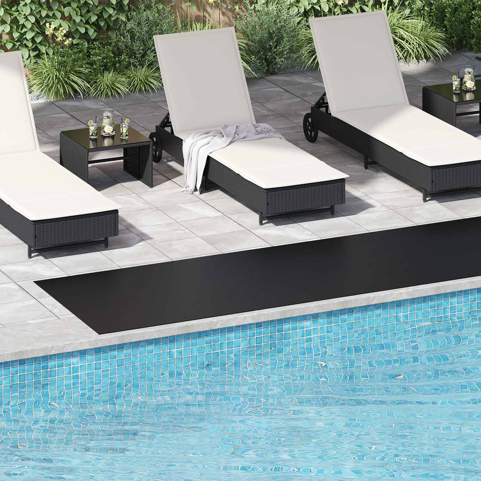 vidaXL Bodenbelag Schwarz 1 x 5 m Gummi