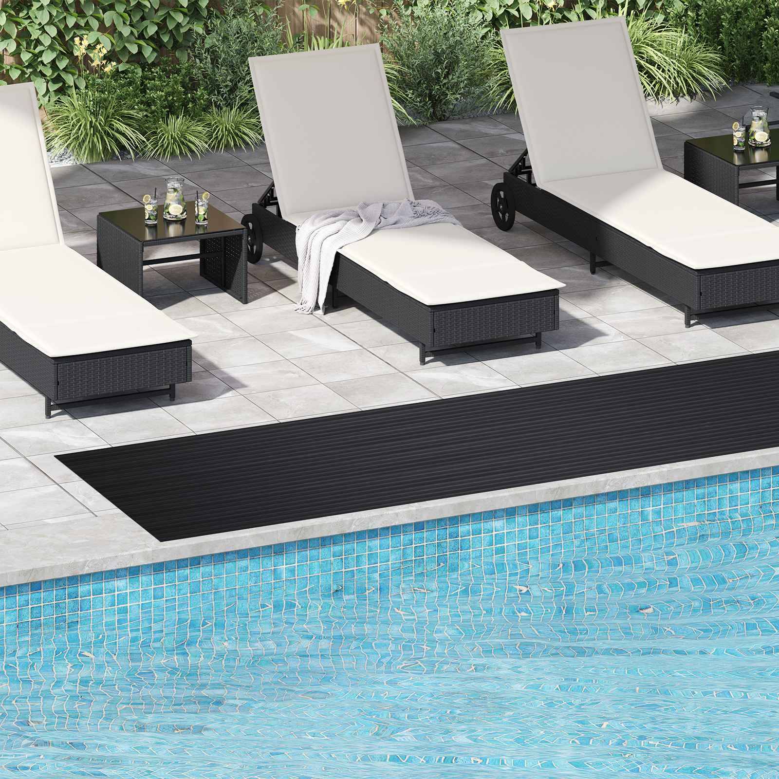 vidaXL Bodenbelag Schwarz 1 x 5 m Gummi