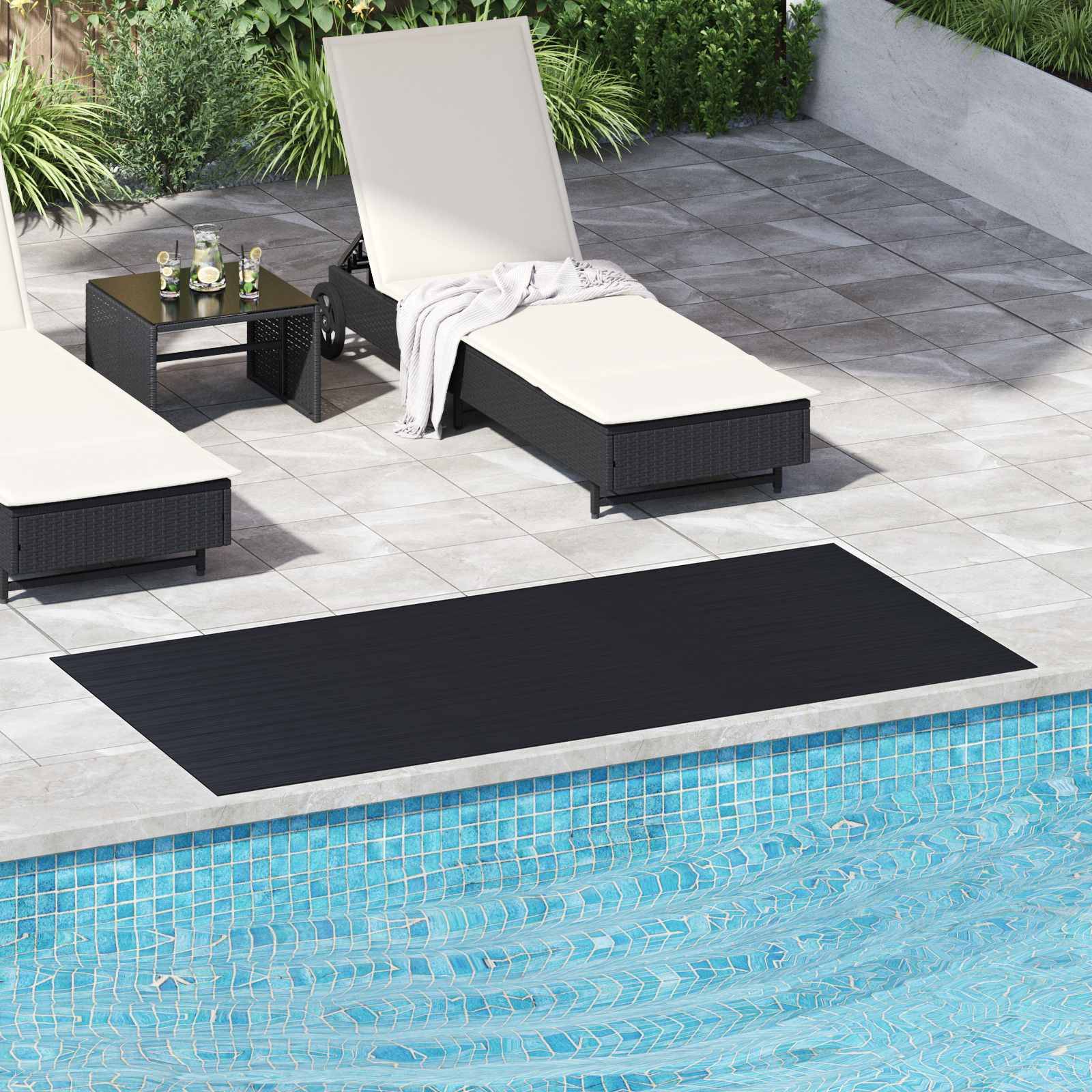 vidaXL Bodenbelag Schwarz 1 x 2 m Gummi