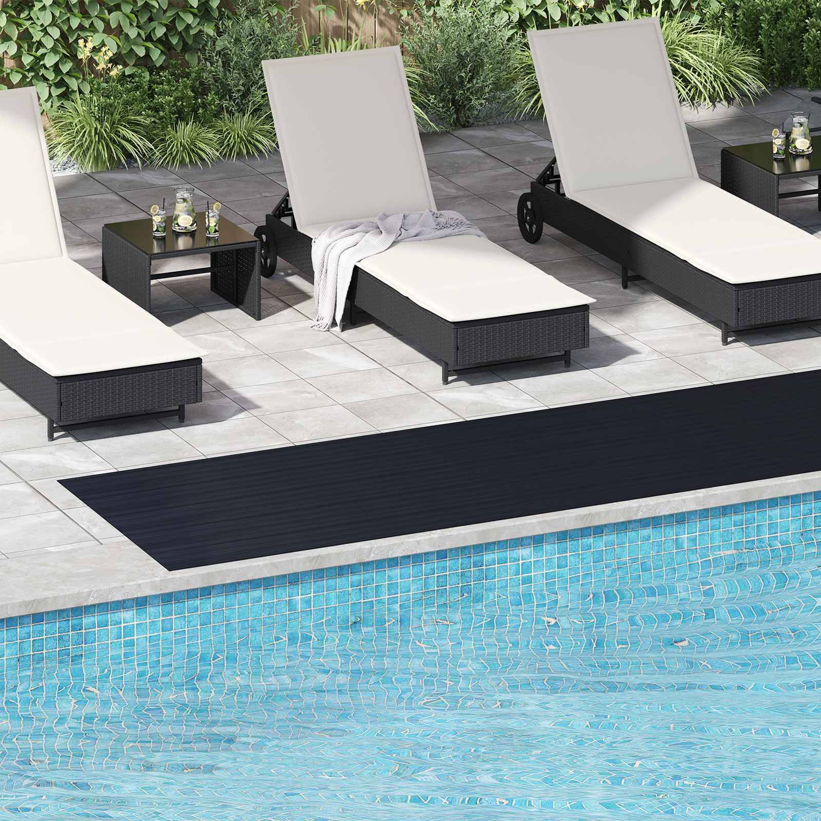 vidaXL Bodenbelag Schwarz 1 x 5 m Gummi