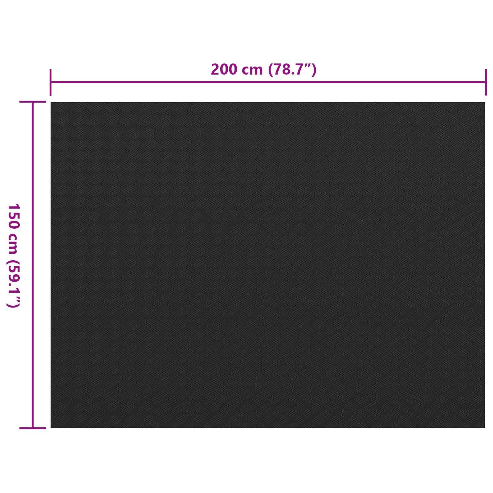 vidaXL Bodenbelag Schwarz 1,5 x 2 m Gummi