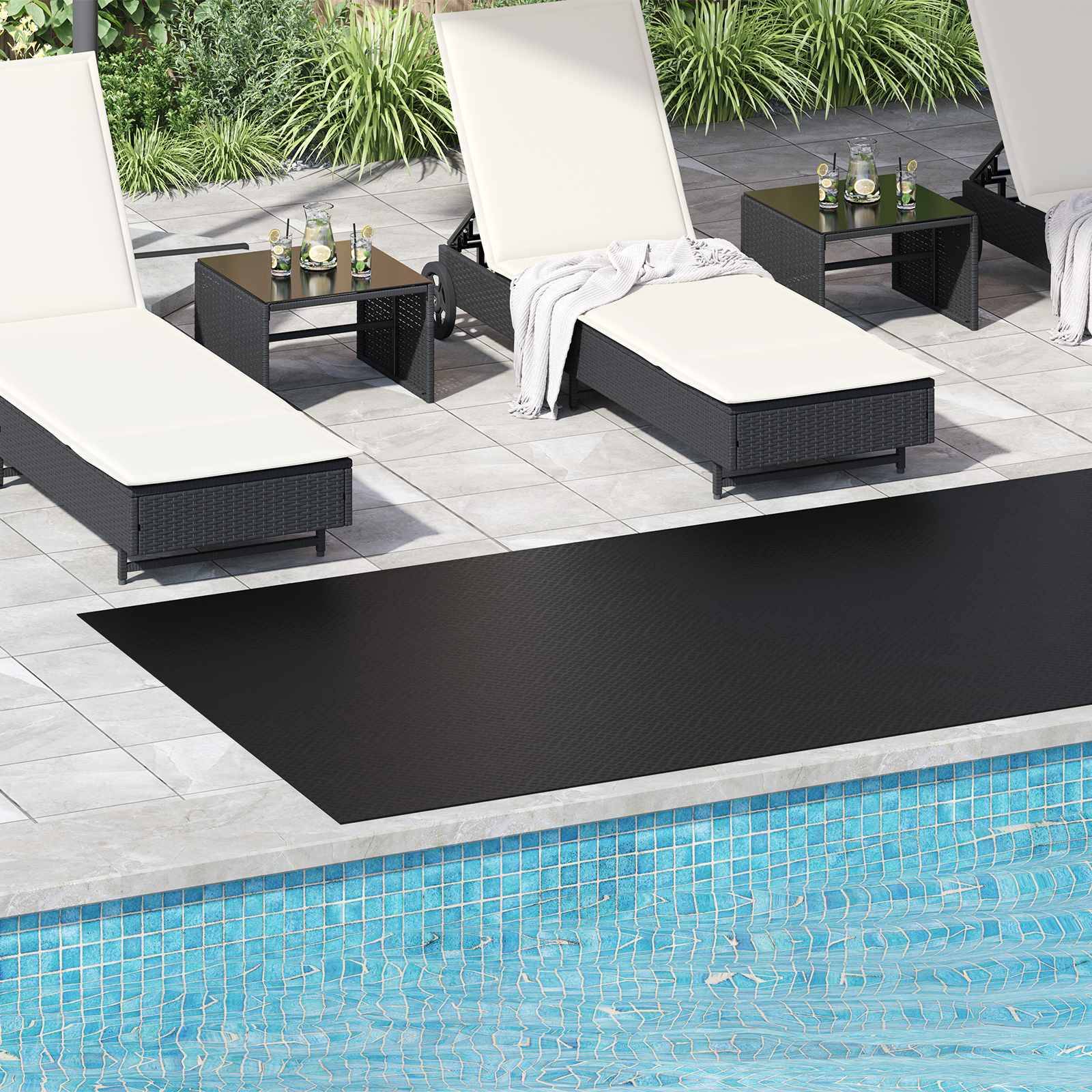 vidaXL Bodenbelag Schwarz 1,5 x 4 m Gummi