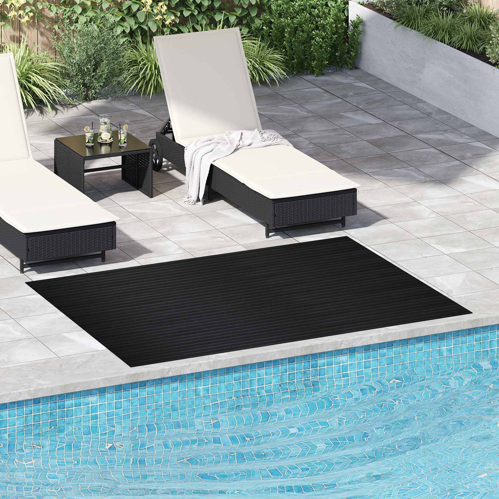 vidaXL Bodenbelag Schwarz 1,5 x 2 m Gummi