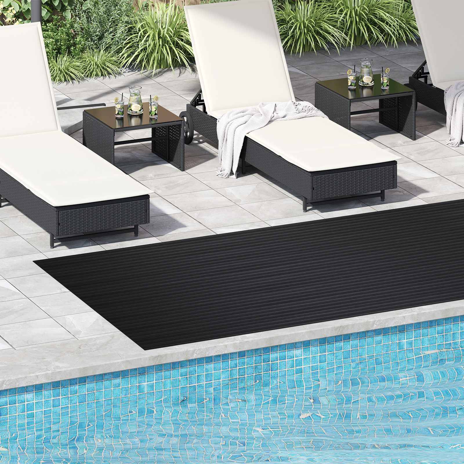 vidaXL Bodenbelag Schwarz 1,5 x 4 m Gummi