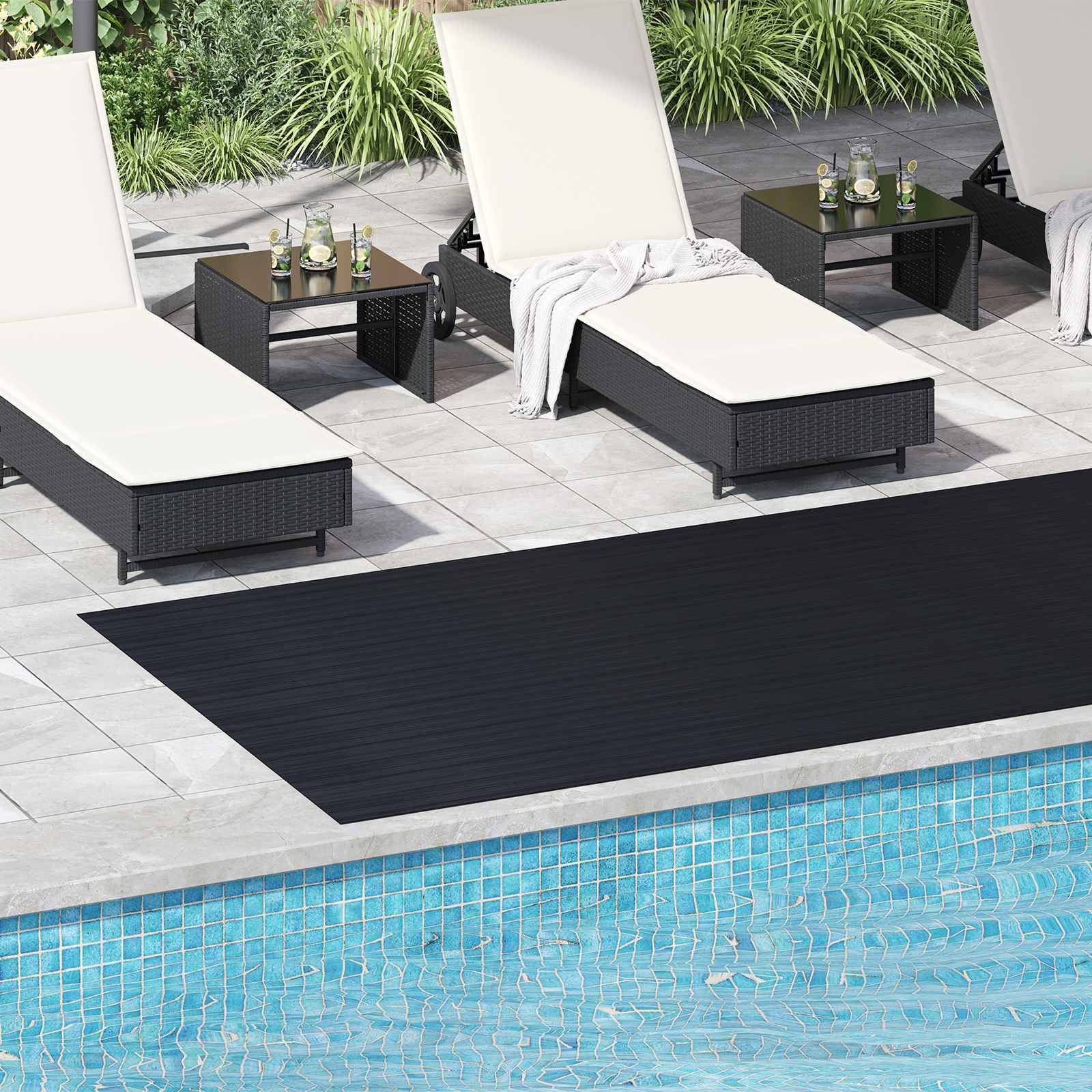 vidaXL Bodenbelag Schwarz 1,5 x 4 m Gummi