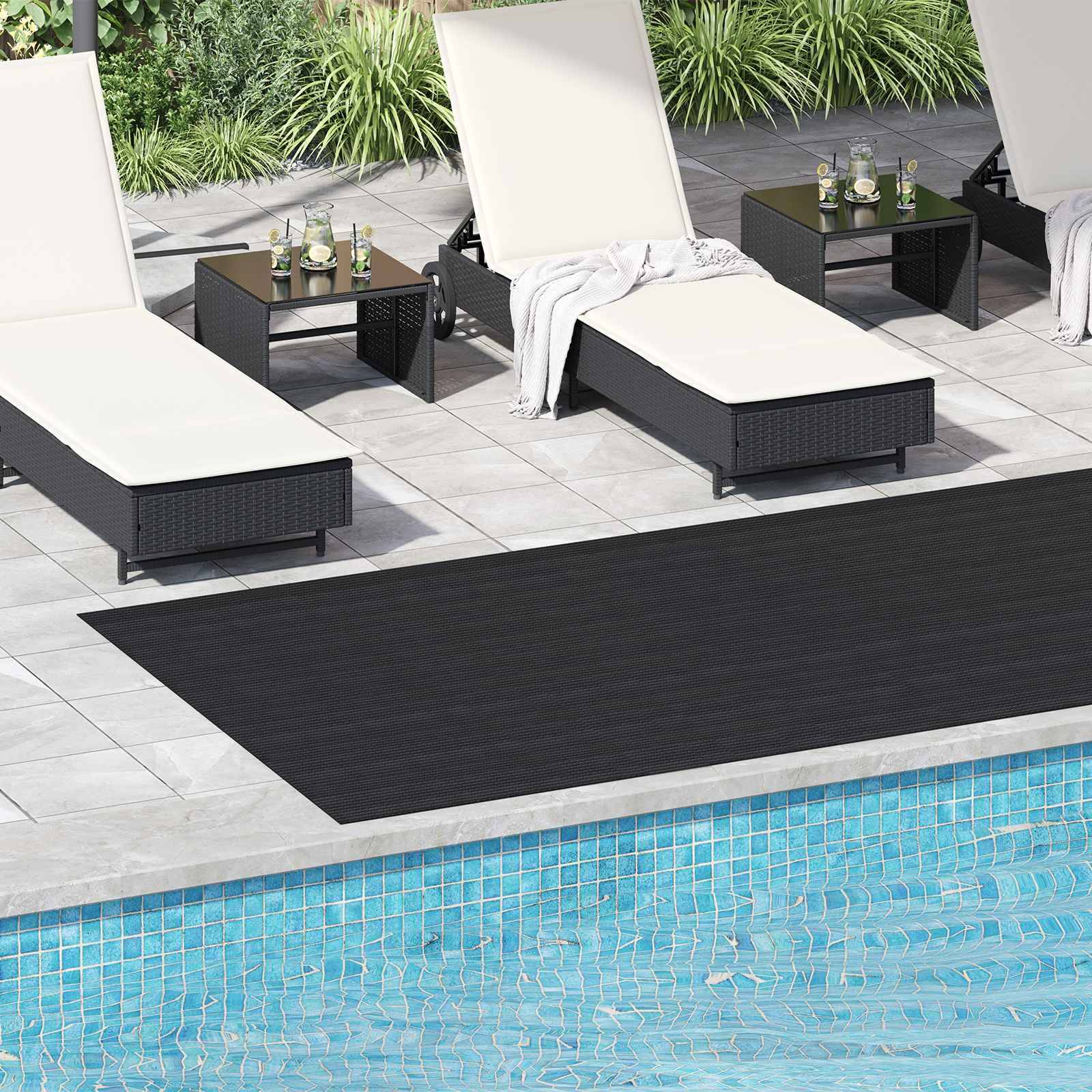 vidaXL Bodenbelag Schwarz 1,5 x 4 m Gummi