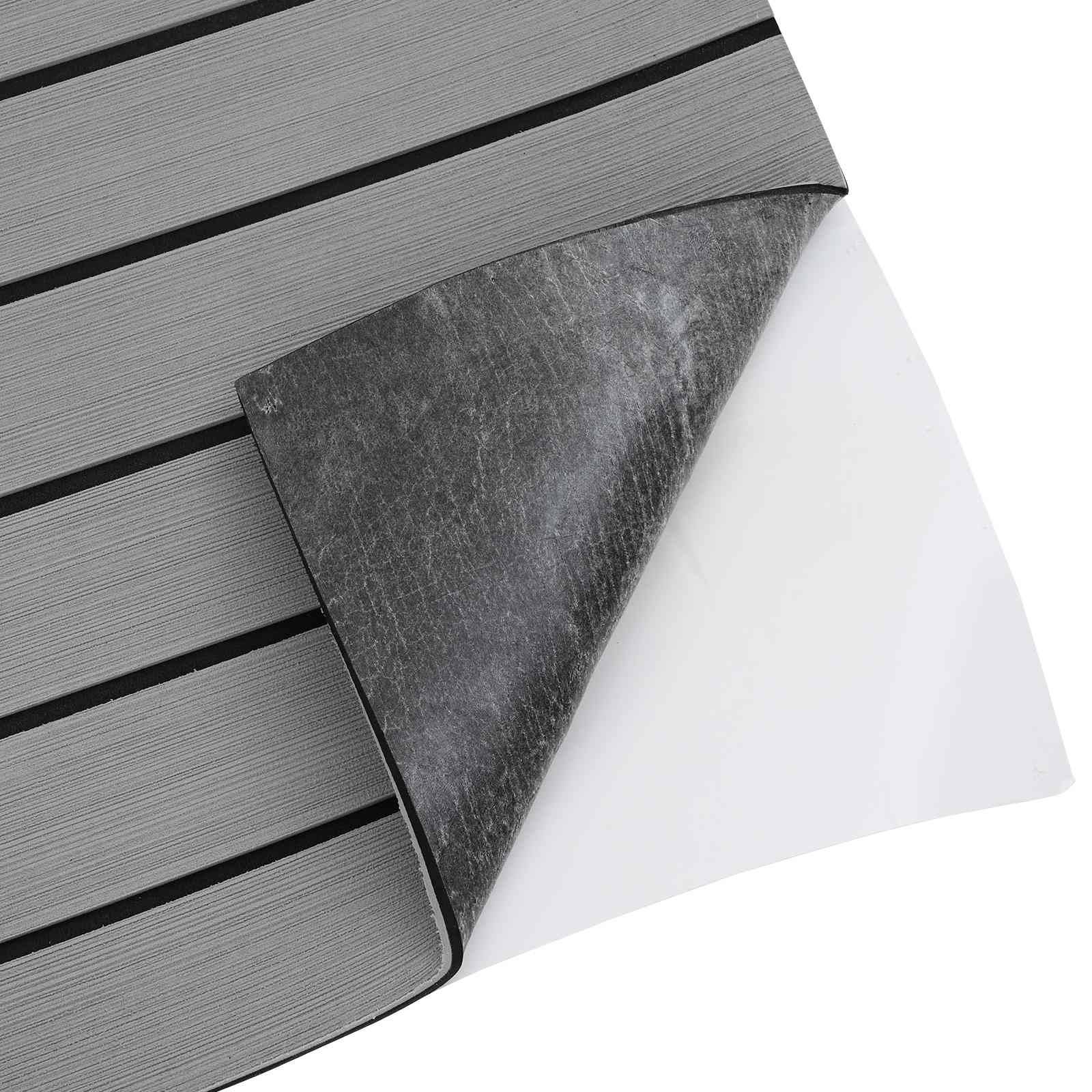 vidaXL Bootsmatte Gestreift Hellgrau und Schwarz 240 x 90 cm EVA