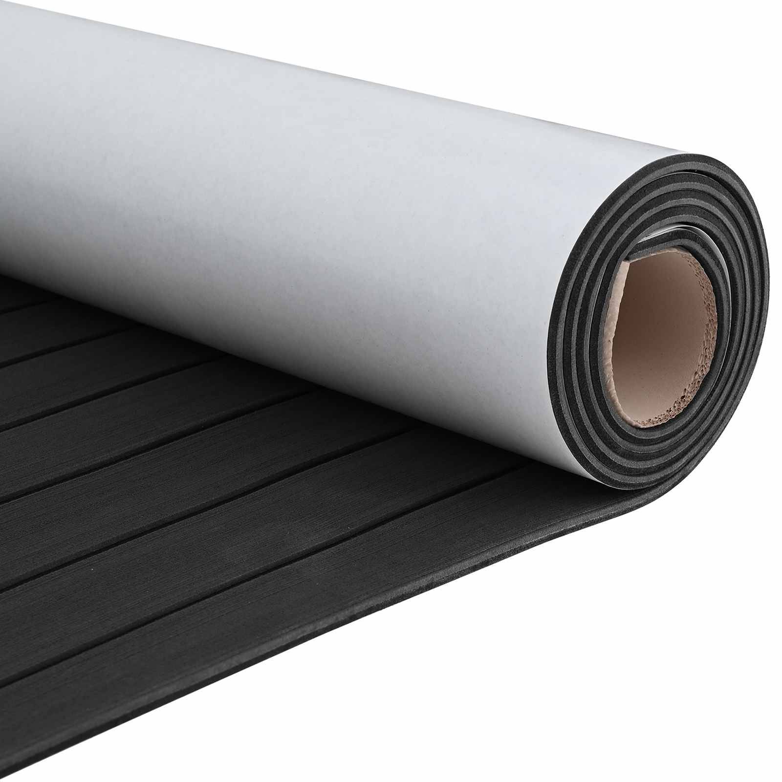 vidaXL Bootsmatte Gestreift Dunkelgrau und Schwarz 240 x 90 cm EVA