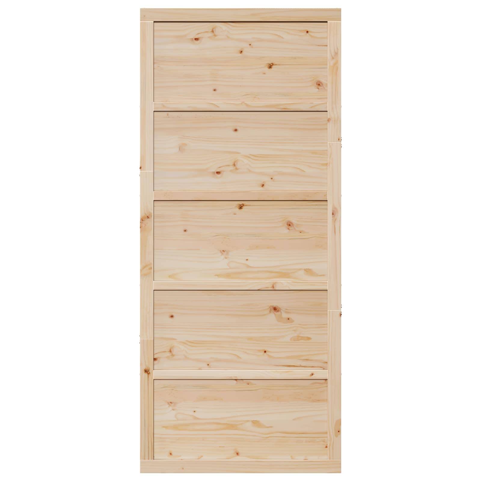 vidaXL Scheunentür Natur 100 x 2,5 x 208 cm Massives Kiefernholz