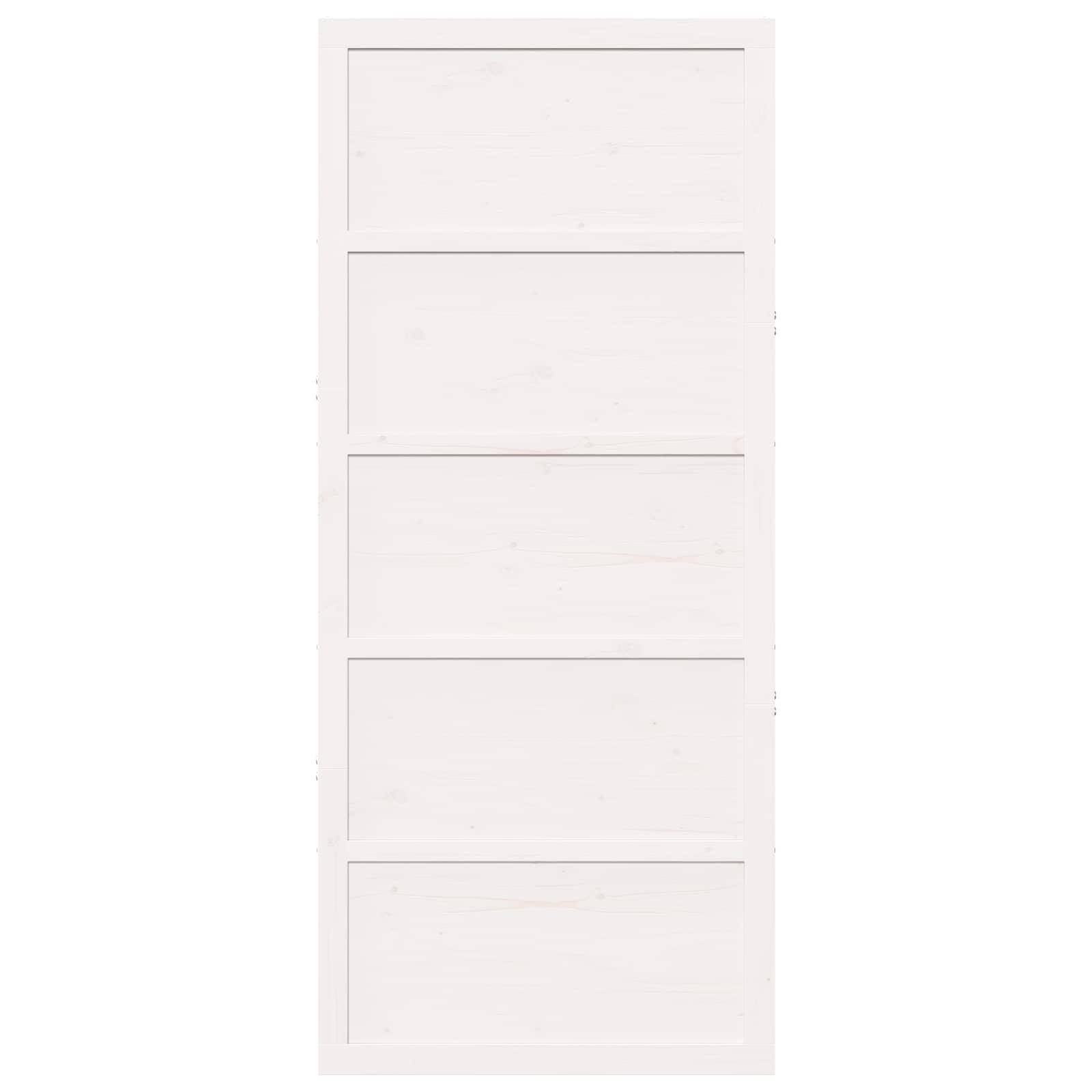 vidaXL Scheunentür Weiß 100 x 2,5 x 208 cm Massives Kiefernholz