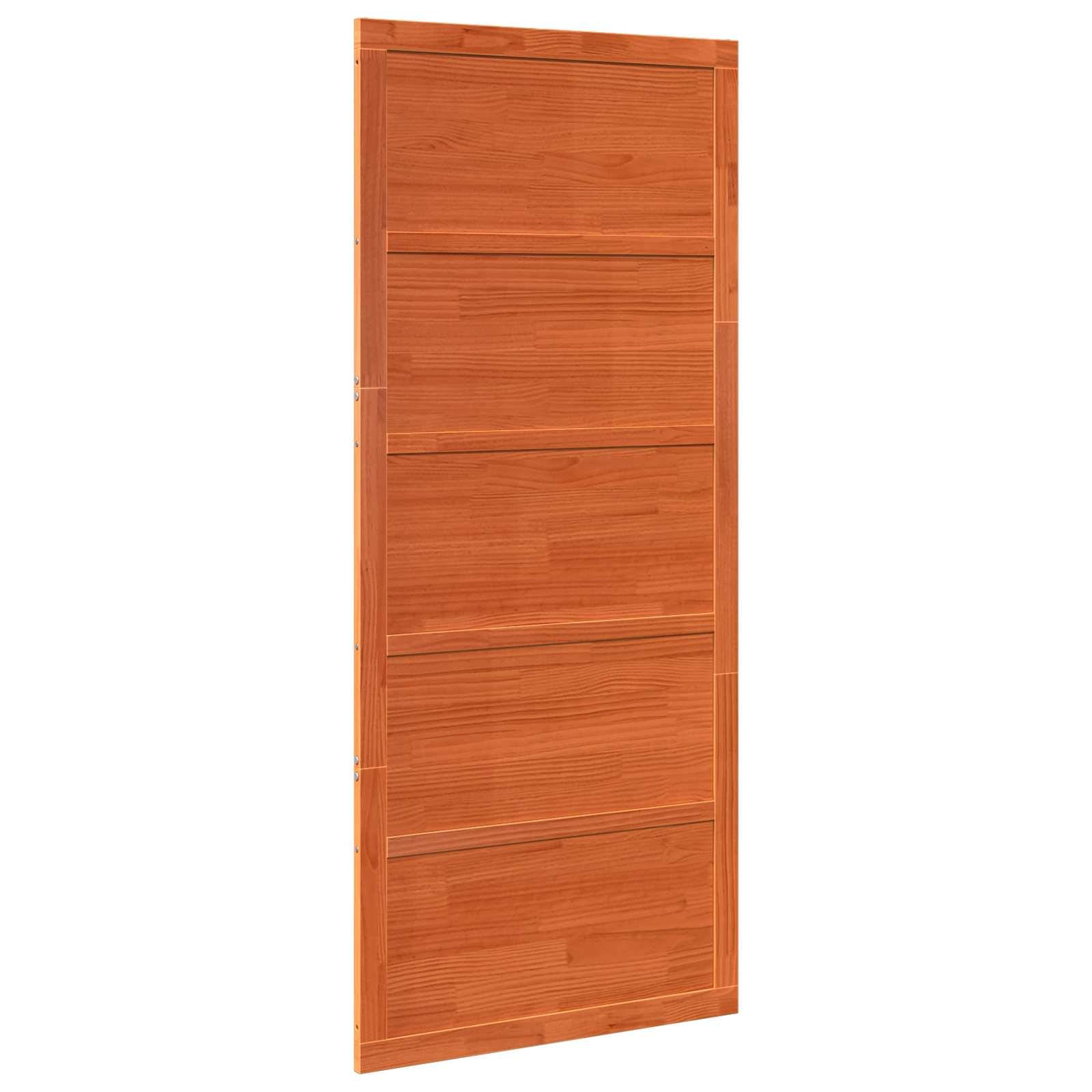 vidaXL Scheunentür Wachsbraun 100 x 2,5 x 208 cm Massives Kiefernholz