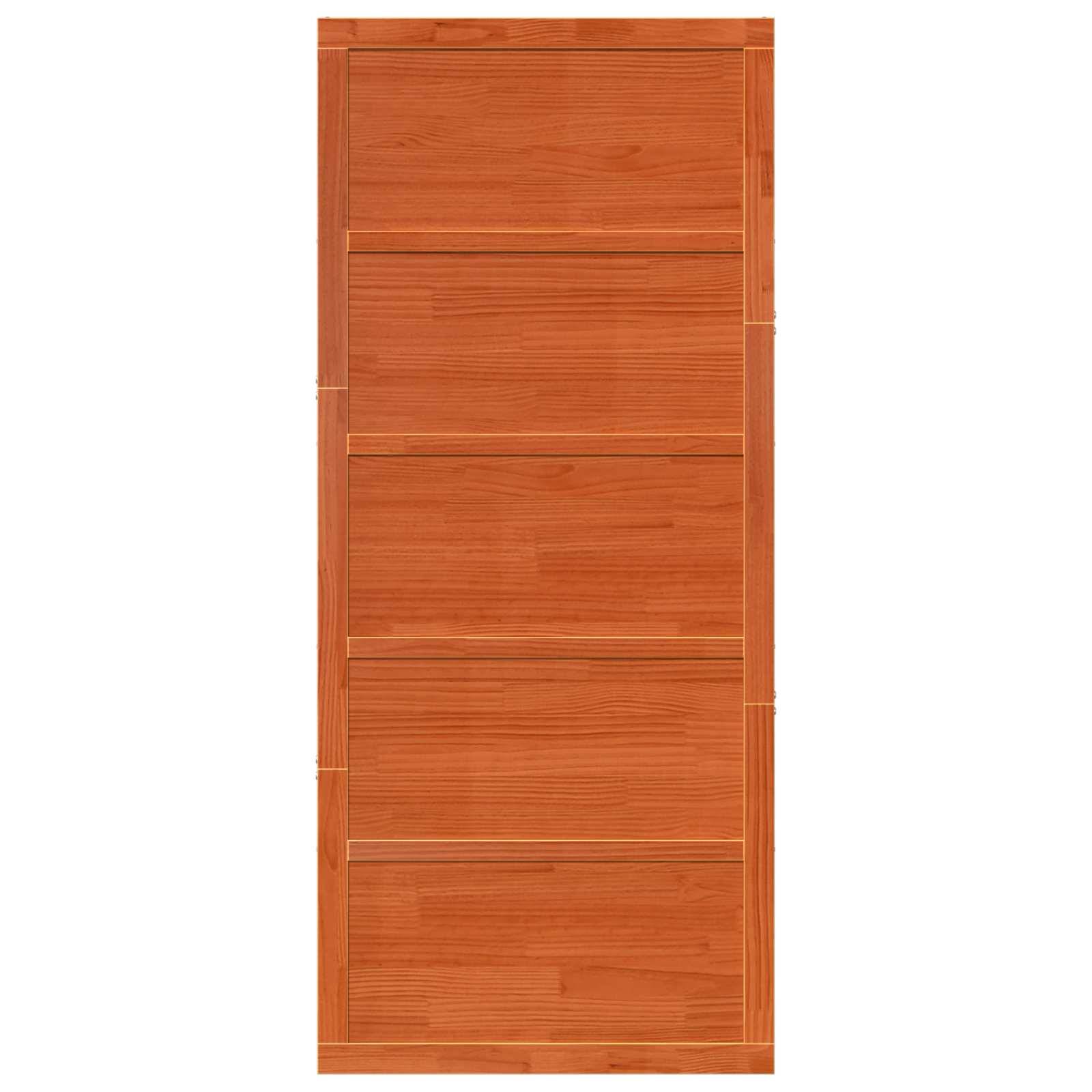 vidaXL Scheunentür Wachsbraun 100 x 2,5 x 208 cm Massives Kiefernholz