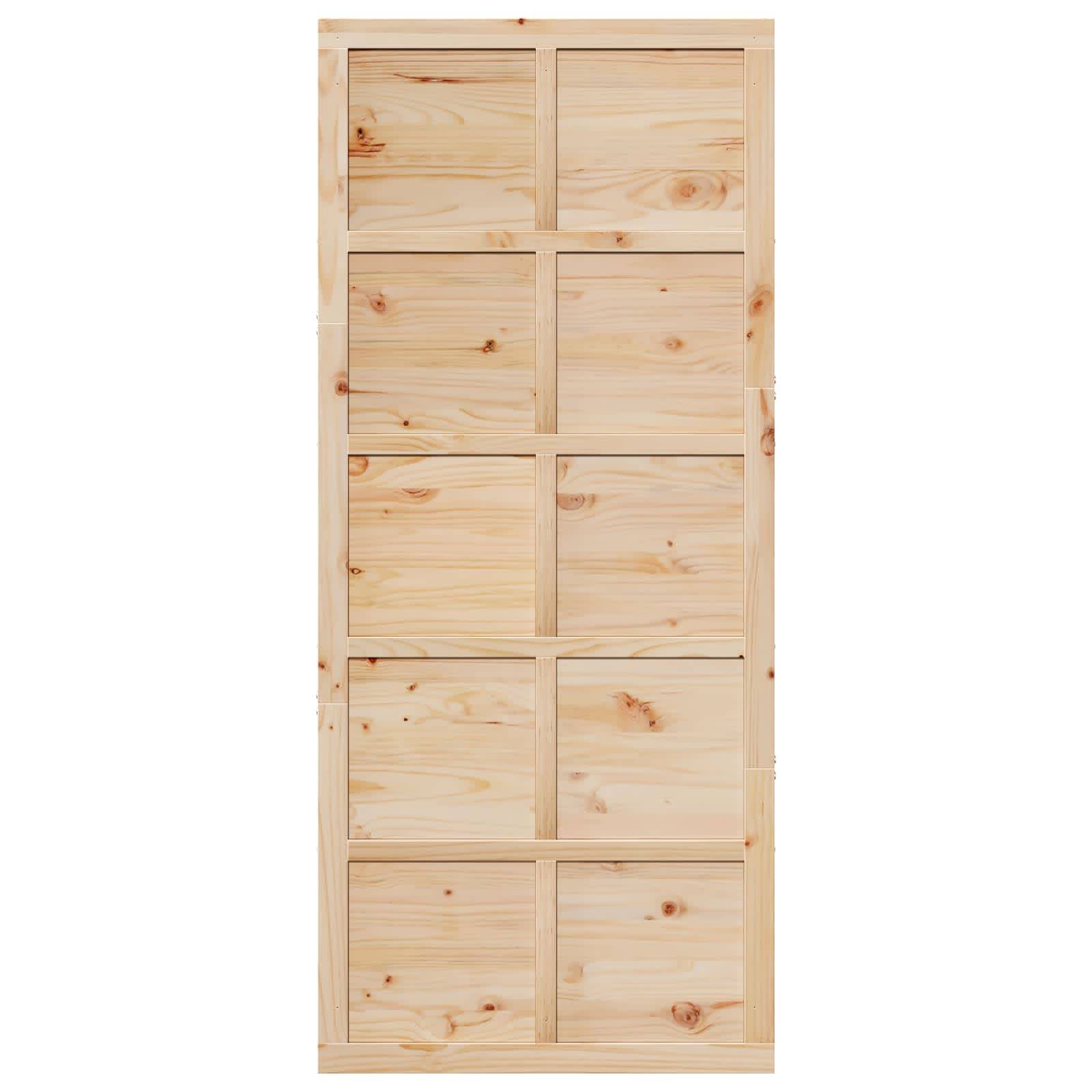 vidaXL Scheunentür Natur 100 x 2,5 x 208 cm Massives Kiefernholz