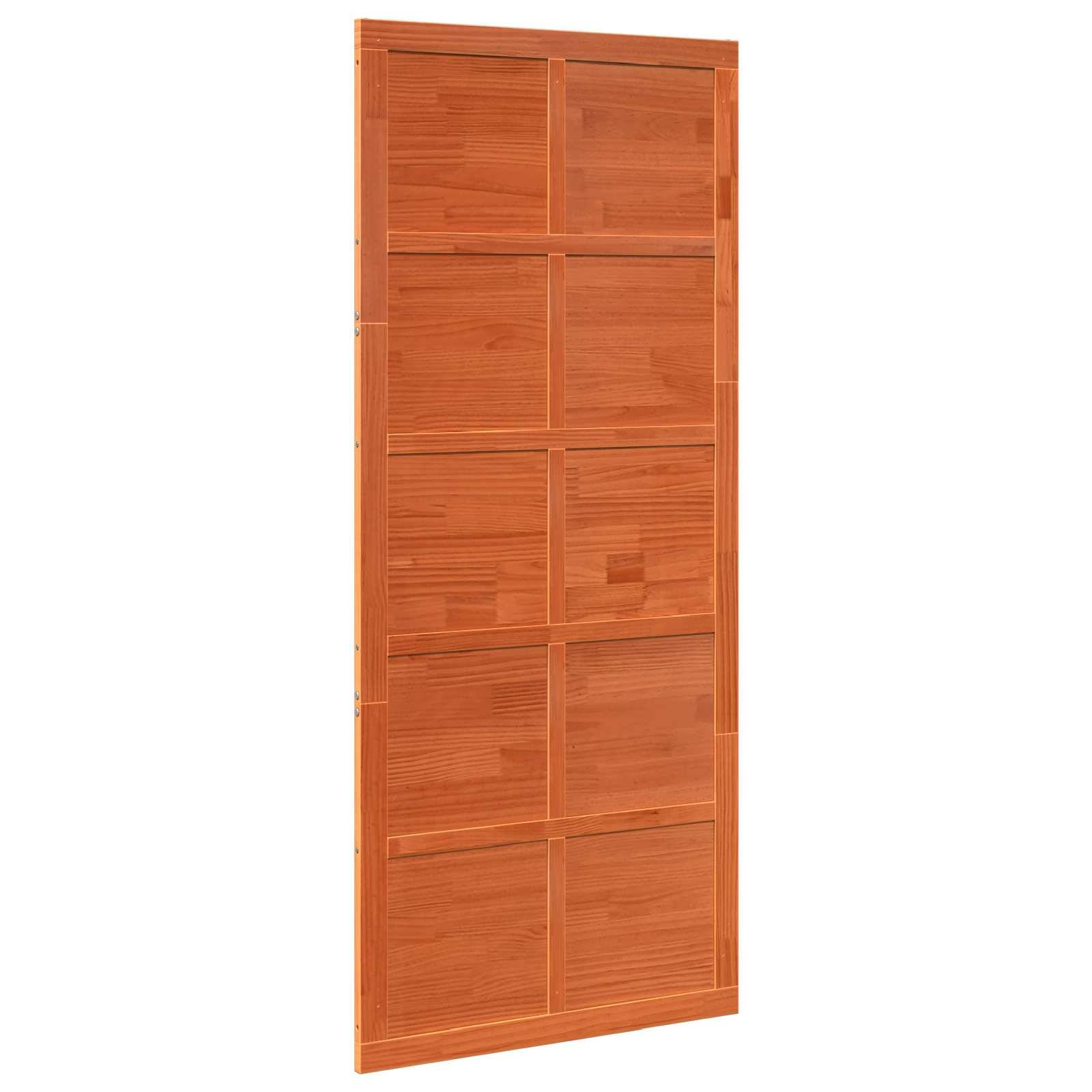 vidaXL Scheunentür Wachsbraun 100 x 2,5 x 208 cm Massives Kiefernholz