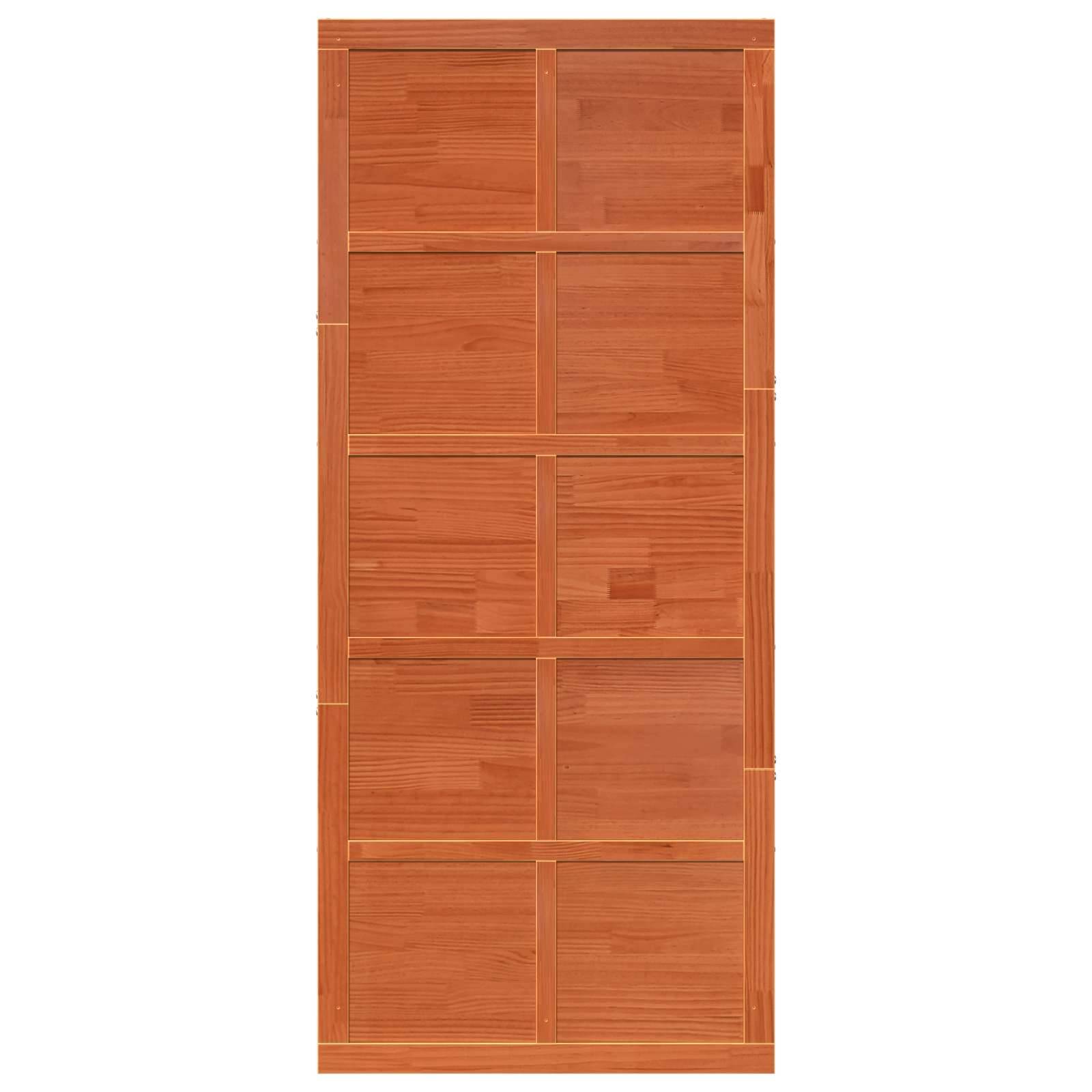 vidaXL Scheunentür Wachsbraun 100 x 2,5 x 208 cm Massives Kiefernholz