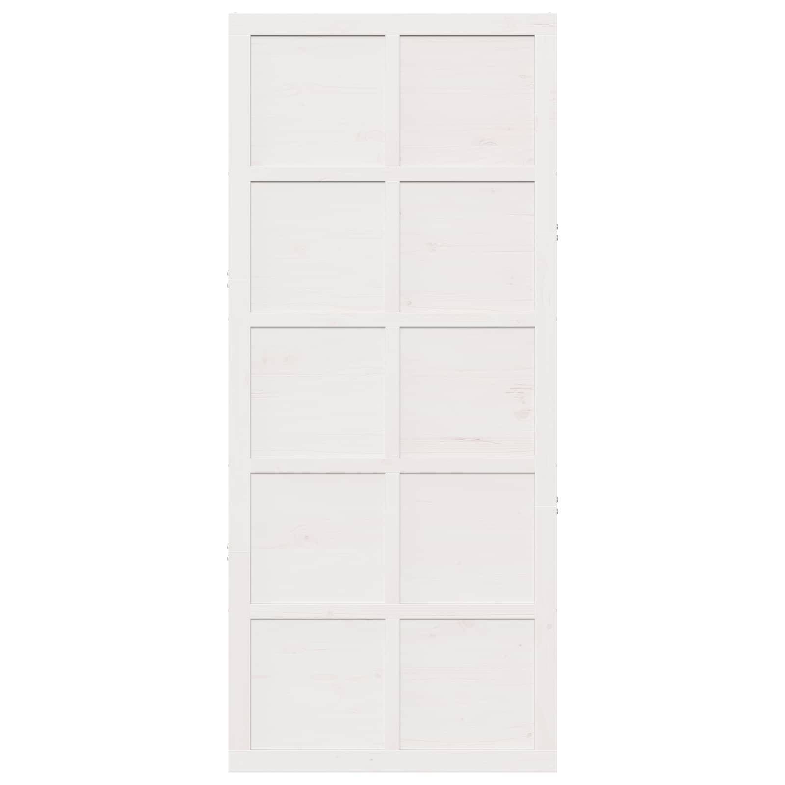 vidaXL Scheunentür Weiß 90 x 2,5 x 208 cm Massives Kiefernholz