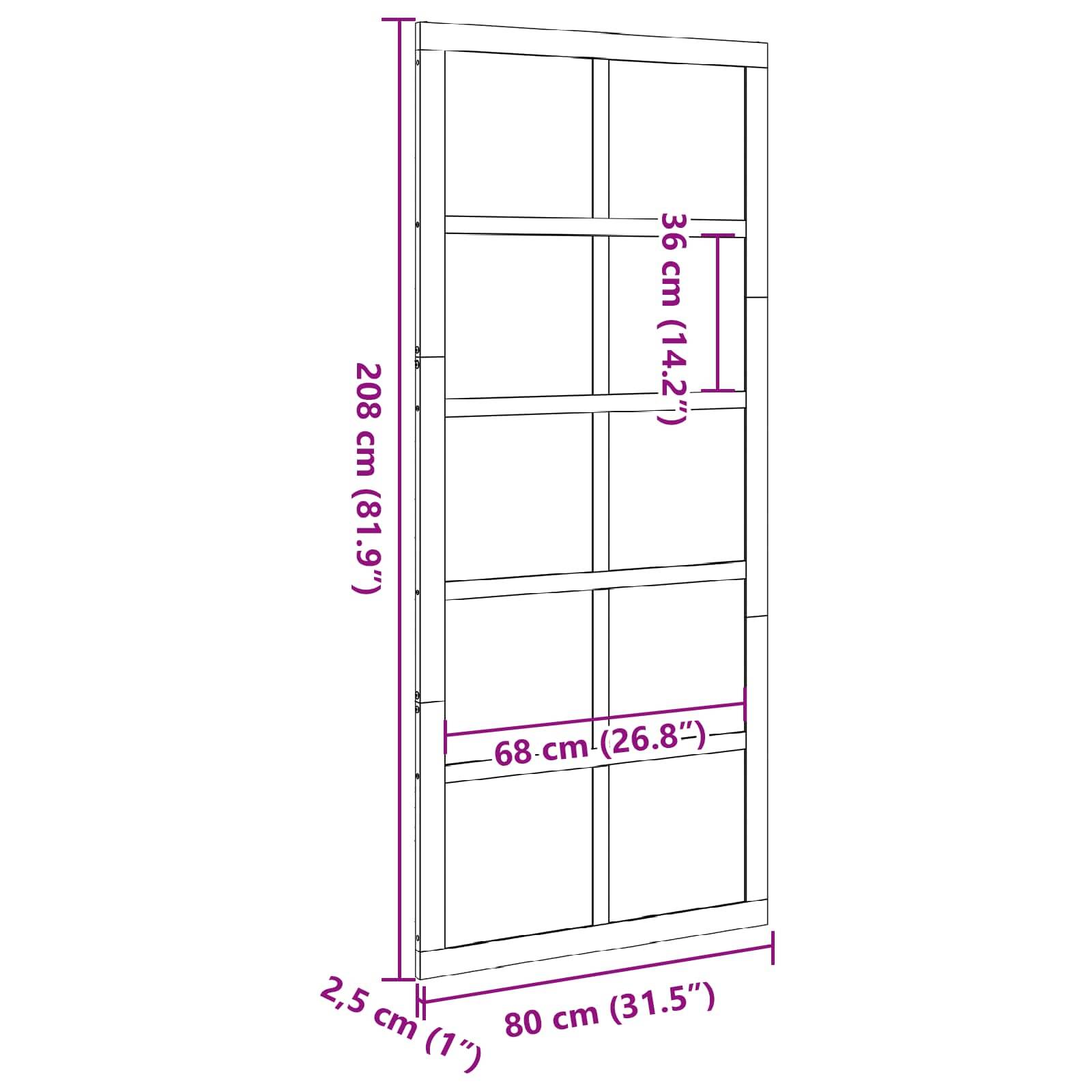 vidaXL Scheunentür Weiß 80 x 2,5 x 208 cm Massives Kiefernholz