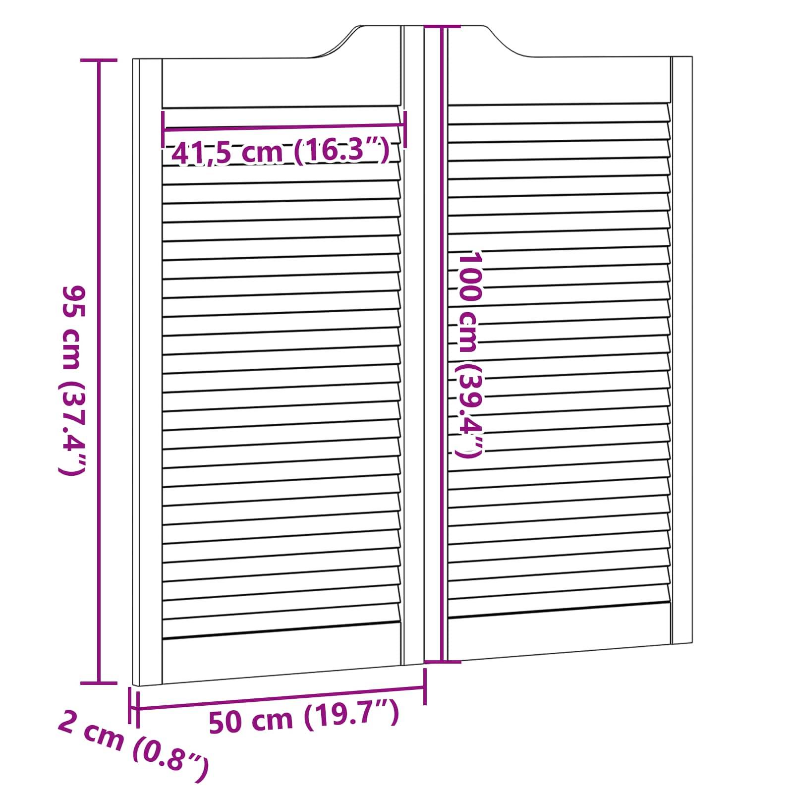 vidaXL Schwingtüren 2 pcs Weiß Massives Kiefernholz