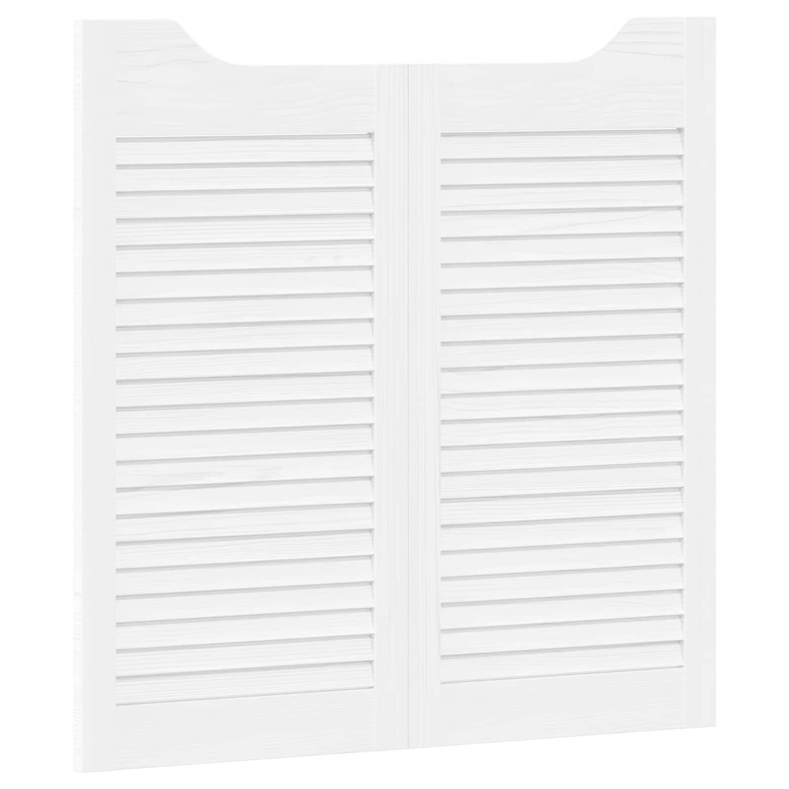 vidaXL Schwingtüren 2 pcs Weiß Massives Kiefernholz