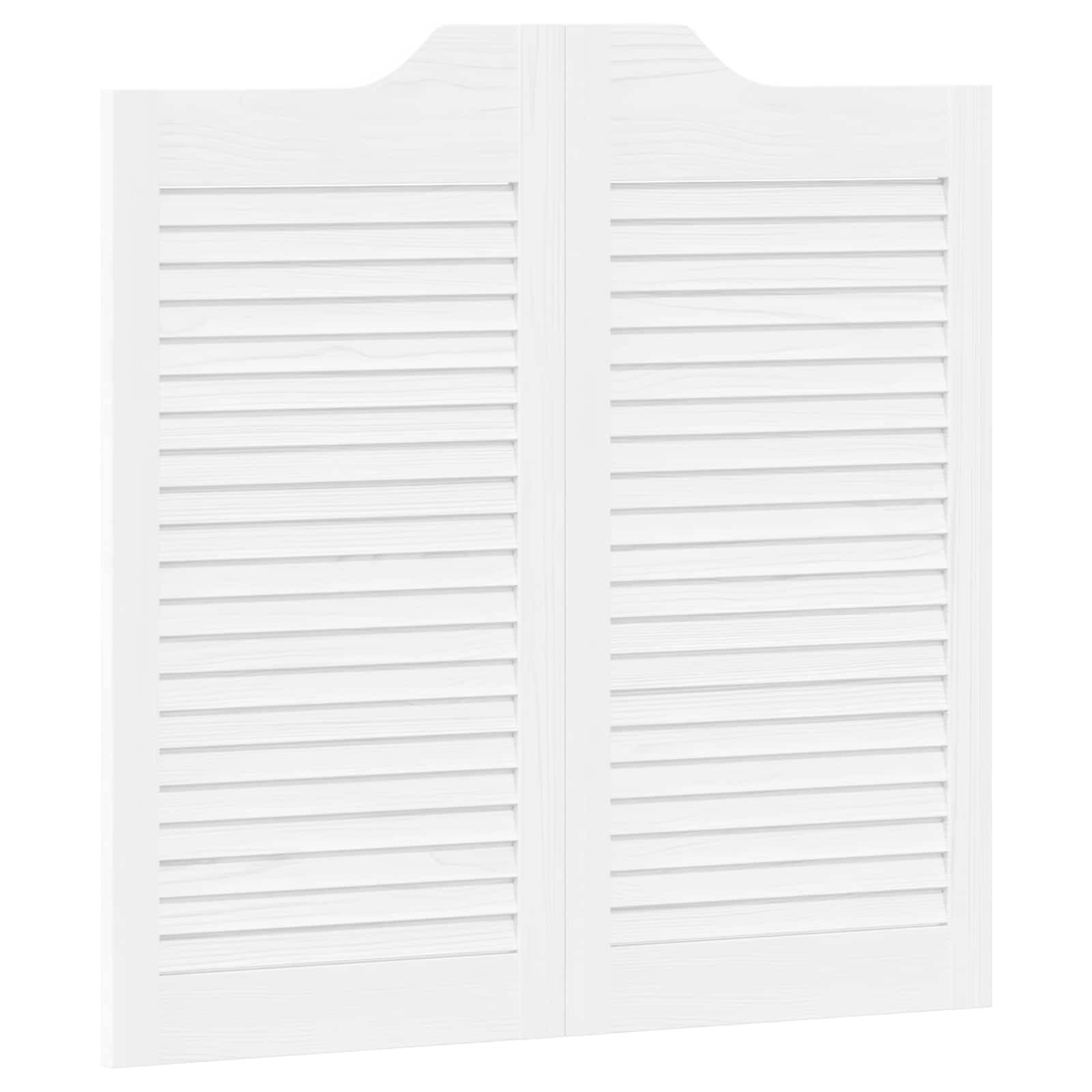 vidaXL Schwingtüren 2 pcs Weiß Massives Kiefernholz