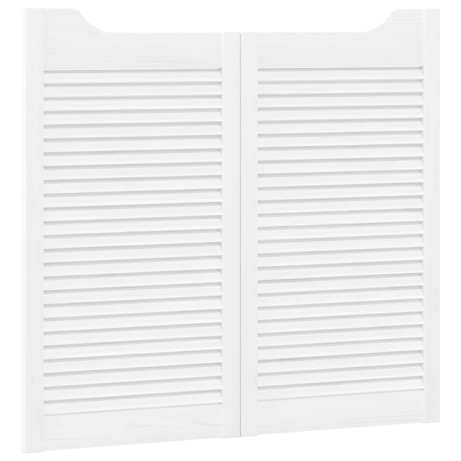 vidaXL Schwingtüren 2 pcs Weiß Massives Kiefernholz