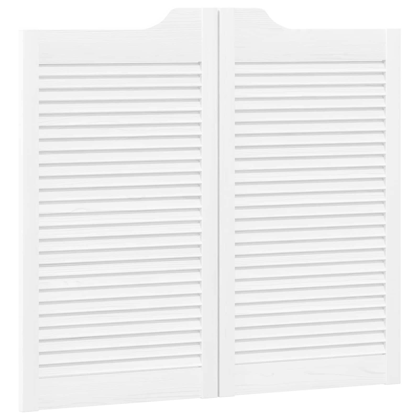 vidaXL Schwingtüren 2 pcs Weiß Massives Kiefernholz