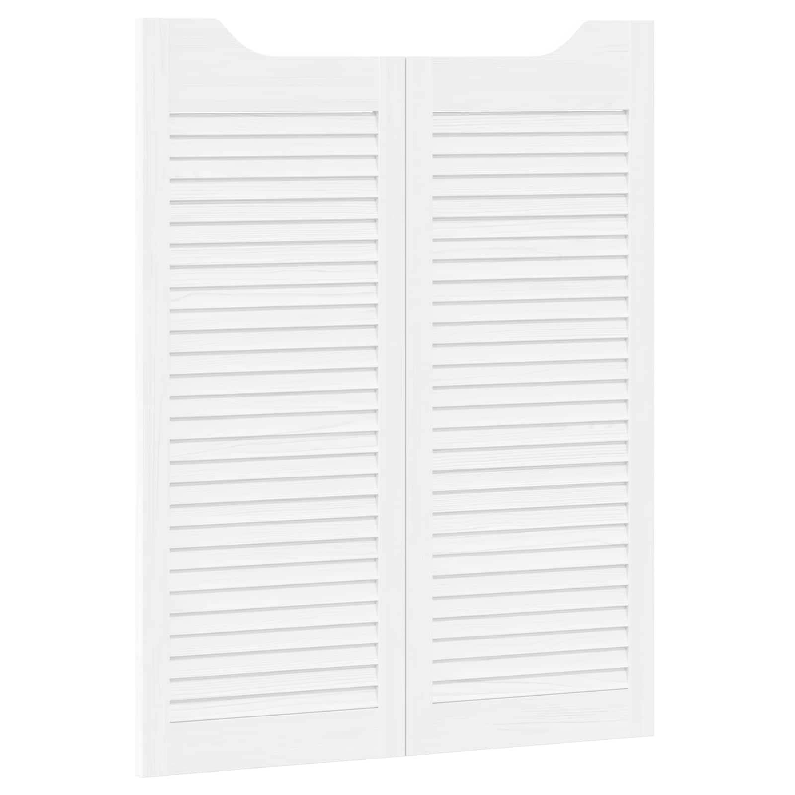vidaXL Schwingtüren 2 pcs Weiß Massives Kiefernholz