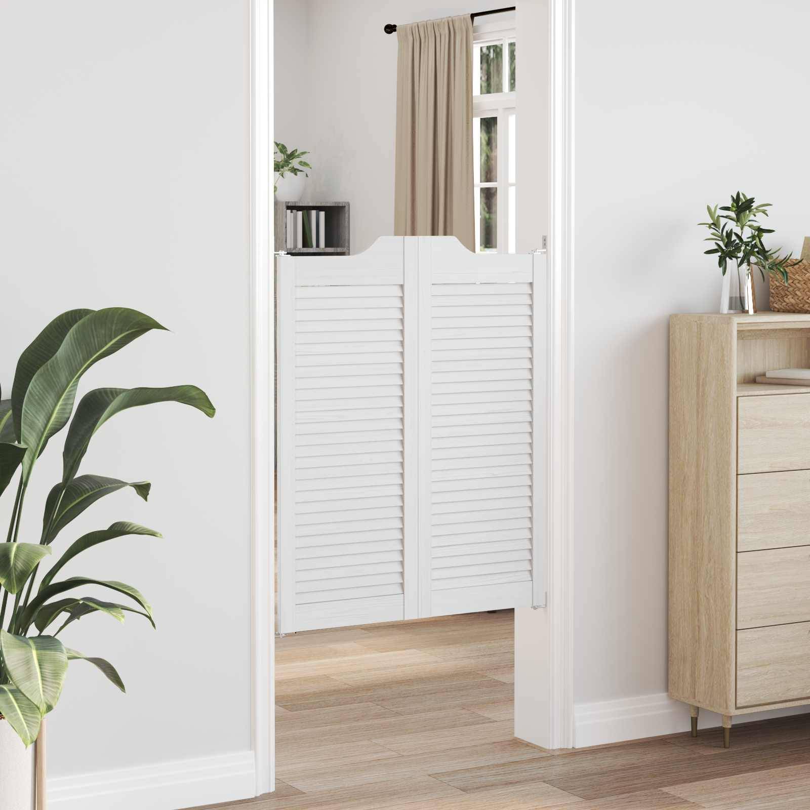vidaXL Schwingtüren 2 pcs Weiß Massives Kiefernholz