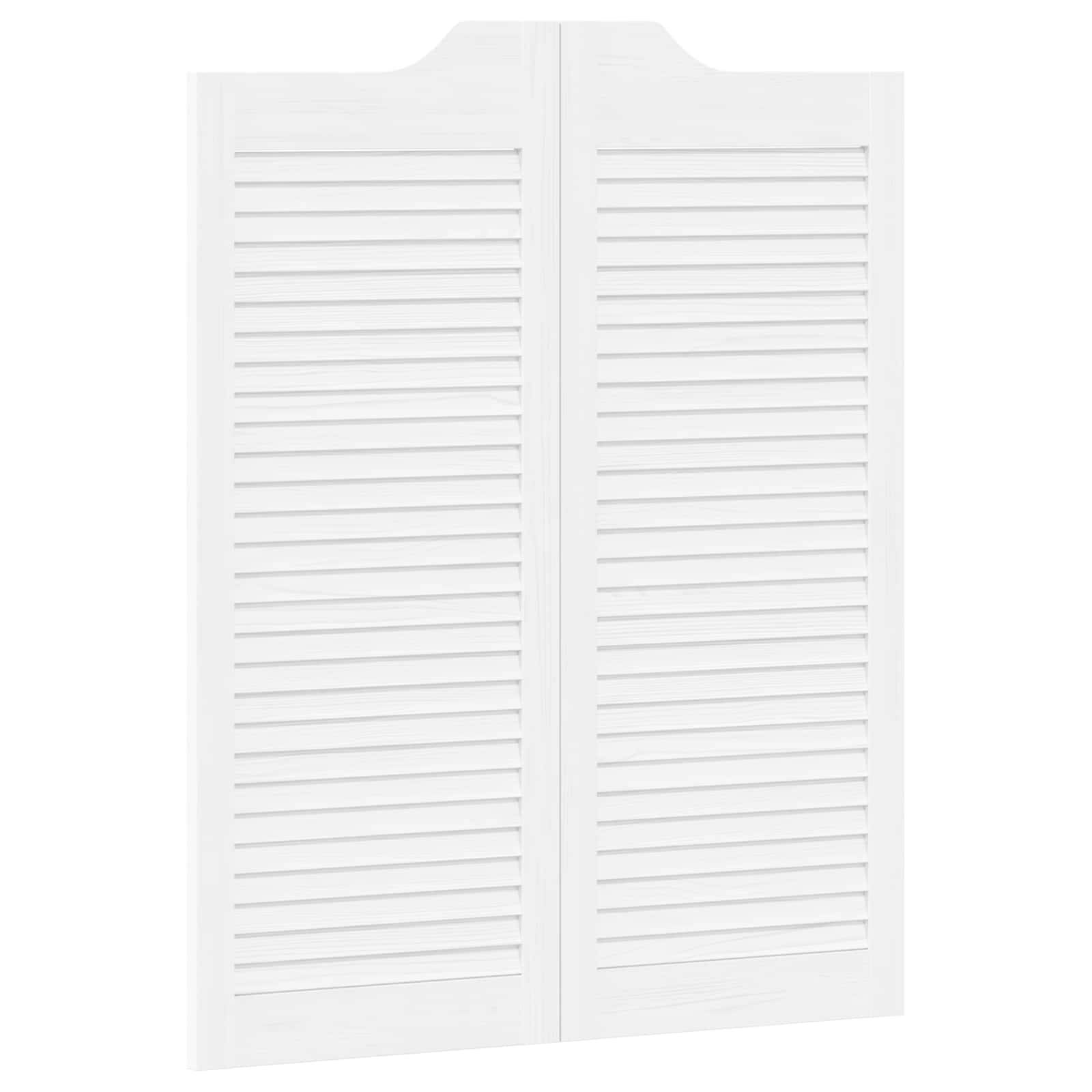 vidaXL Schwingtüren 2 pcs Weiß Massives Kiefernholz