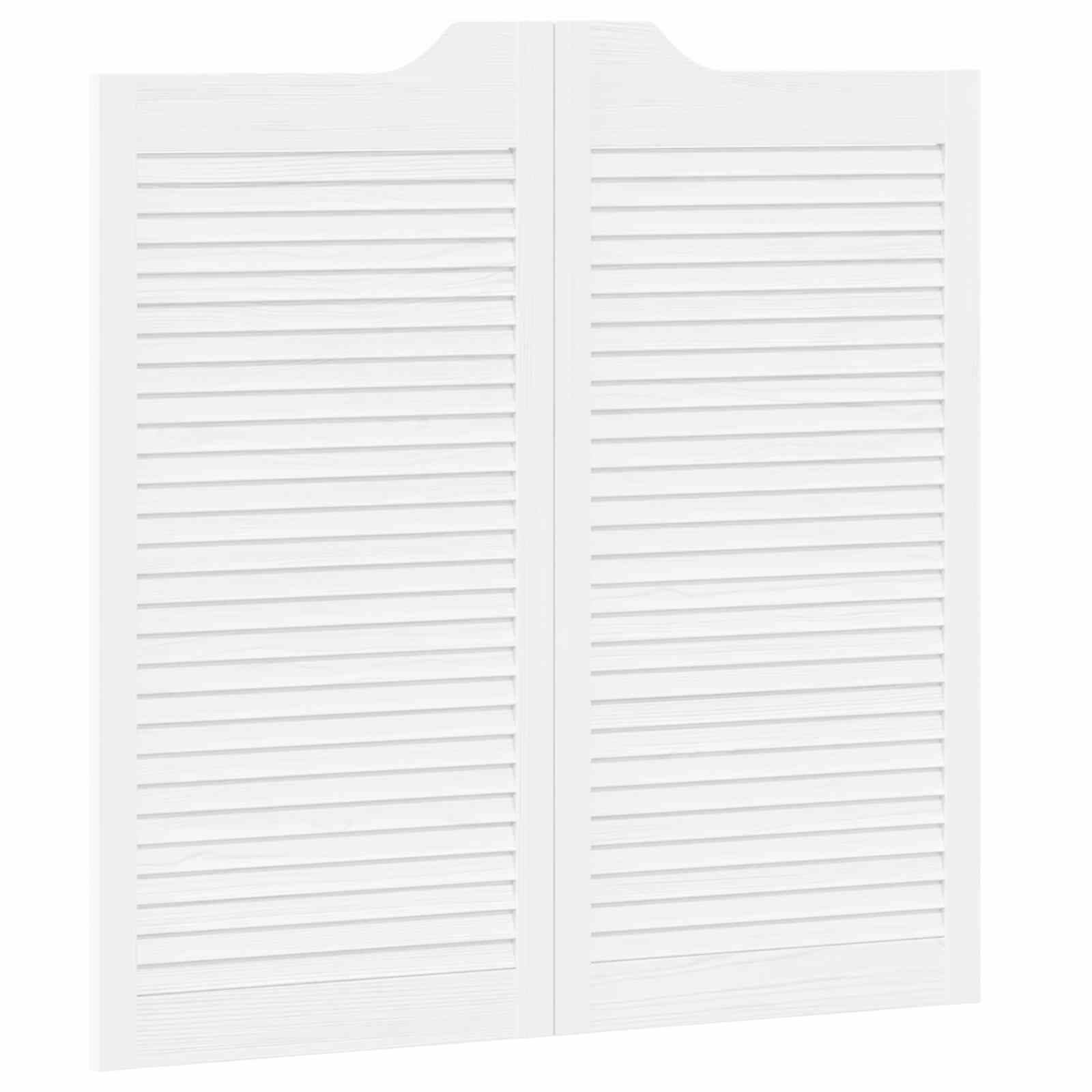 vidaXL Schwingtüren 2 pcs Weiß Massives Kiefernholz