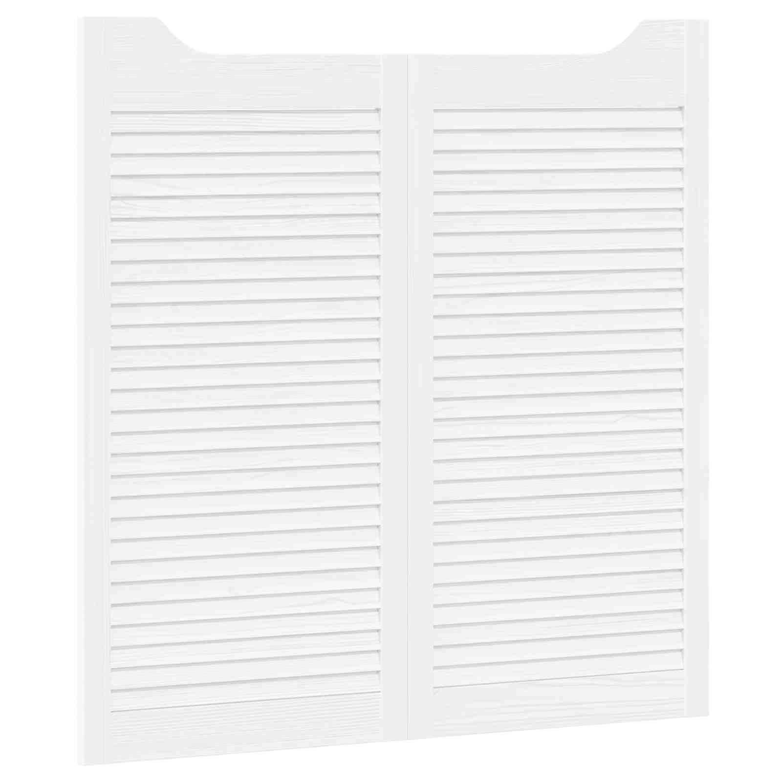vidaXL Schwingtüren 2 pcs Weiß Massives Kiefernholz